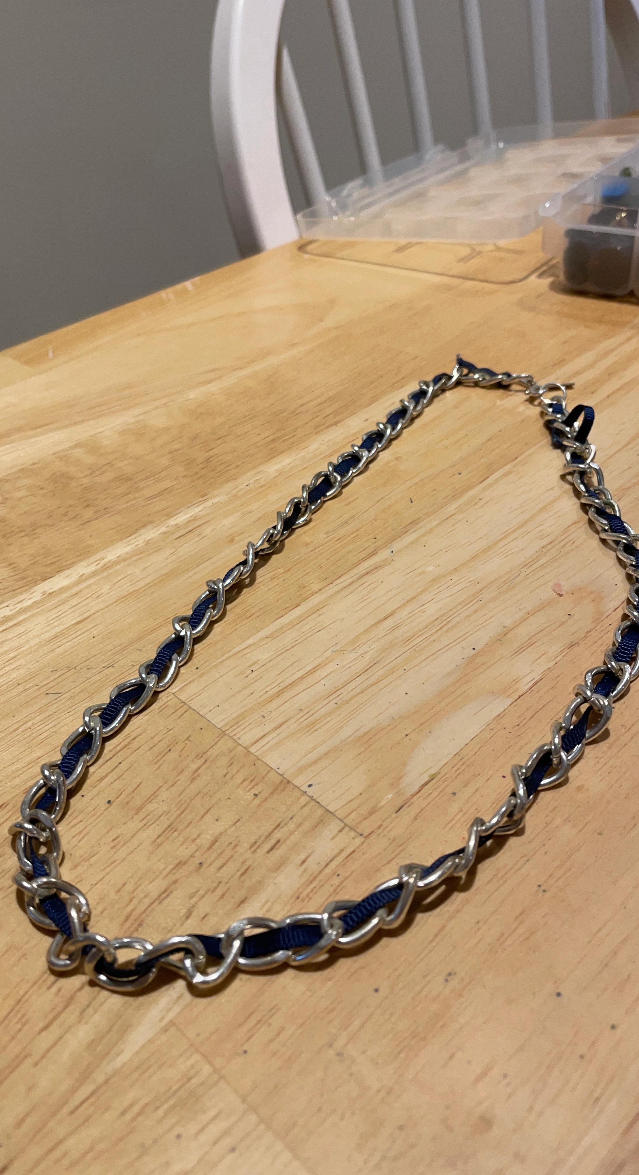 Silver and Blue Chain Necklace