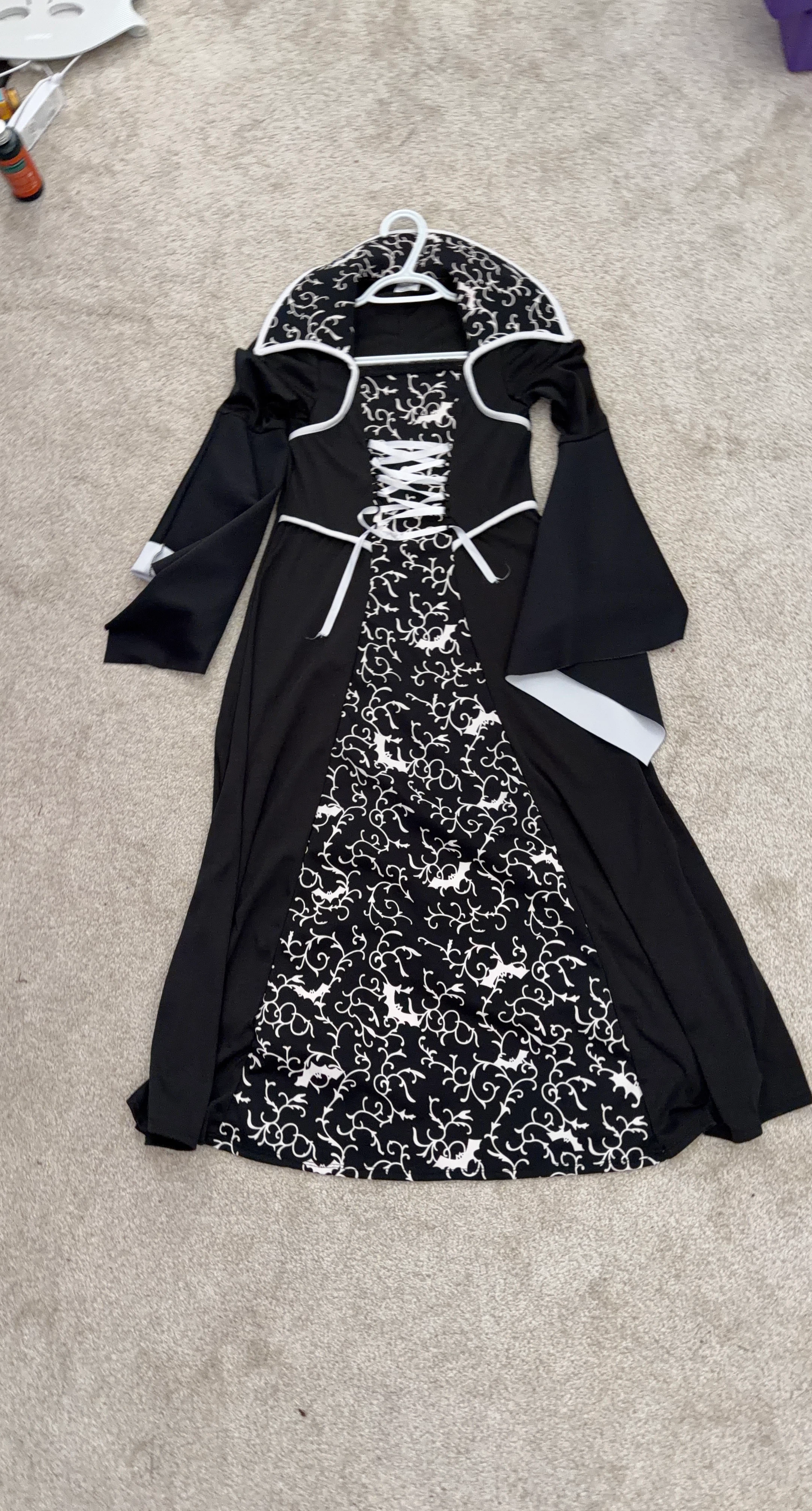 (Moving sale) Black Gothic Halloween Dress with Bat Print