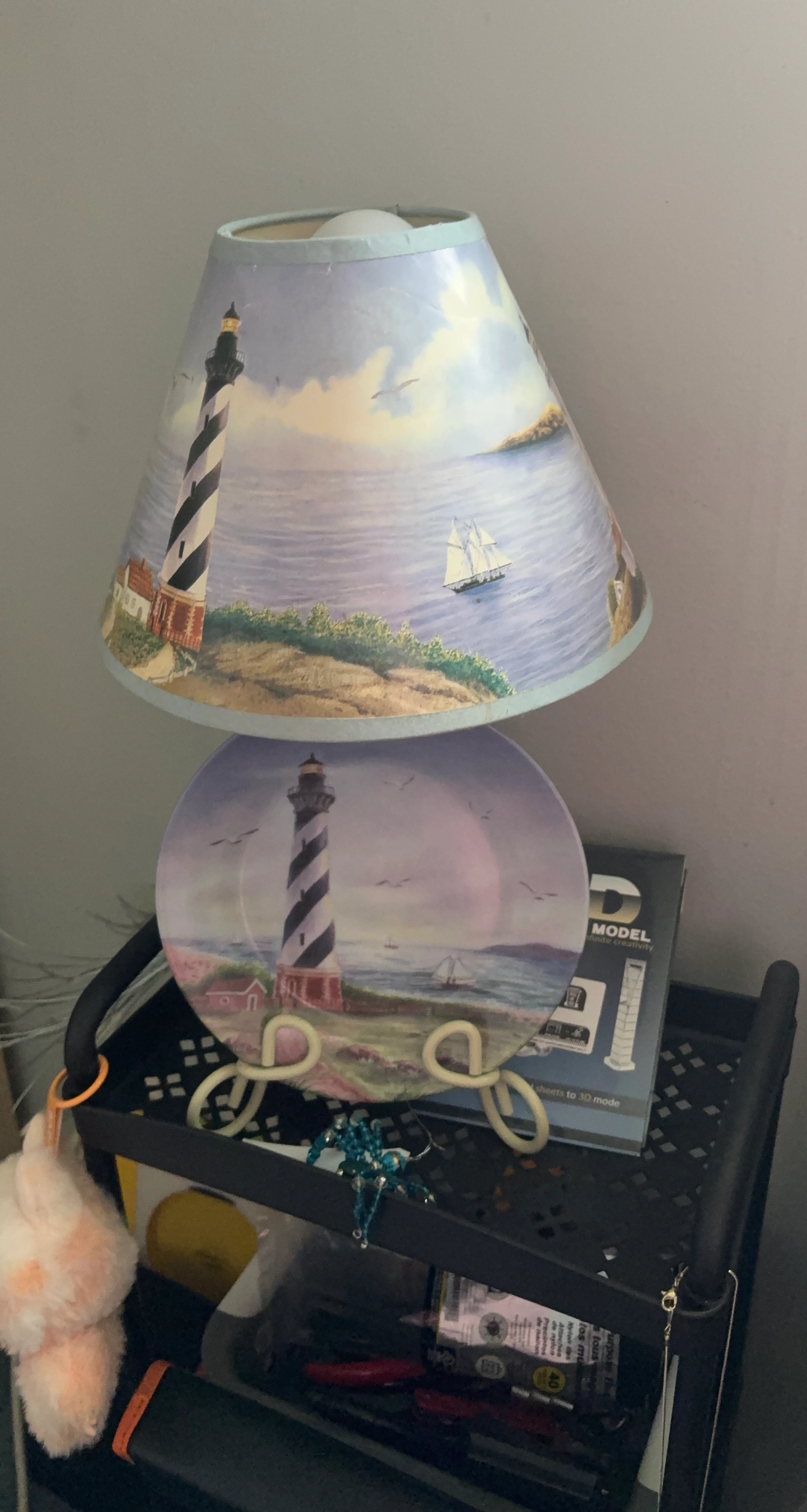 Nautical Lighthouse Lamp and Plate Set