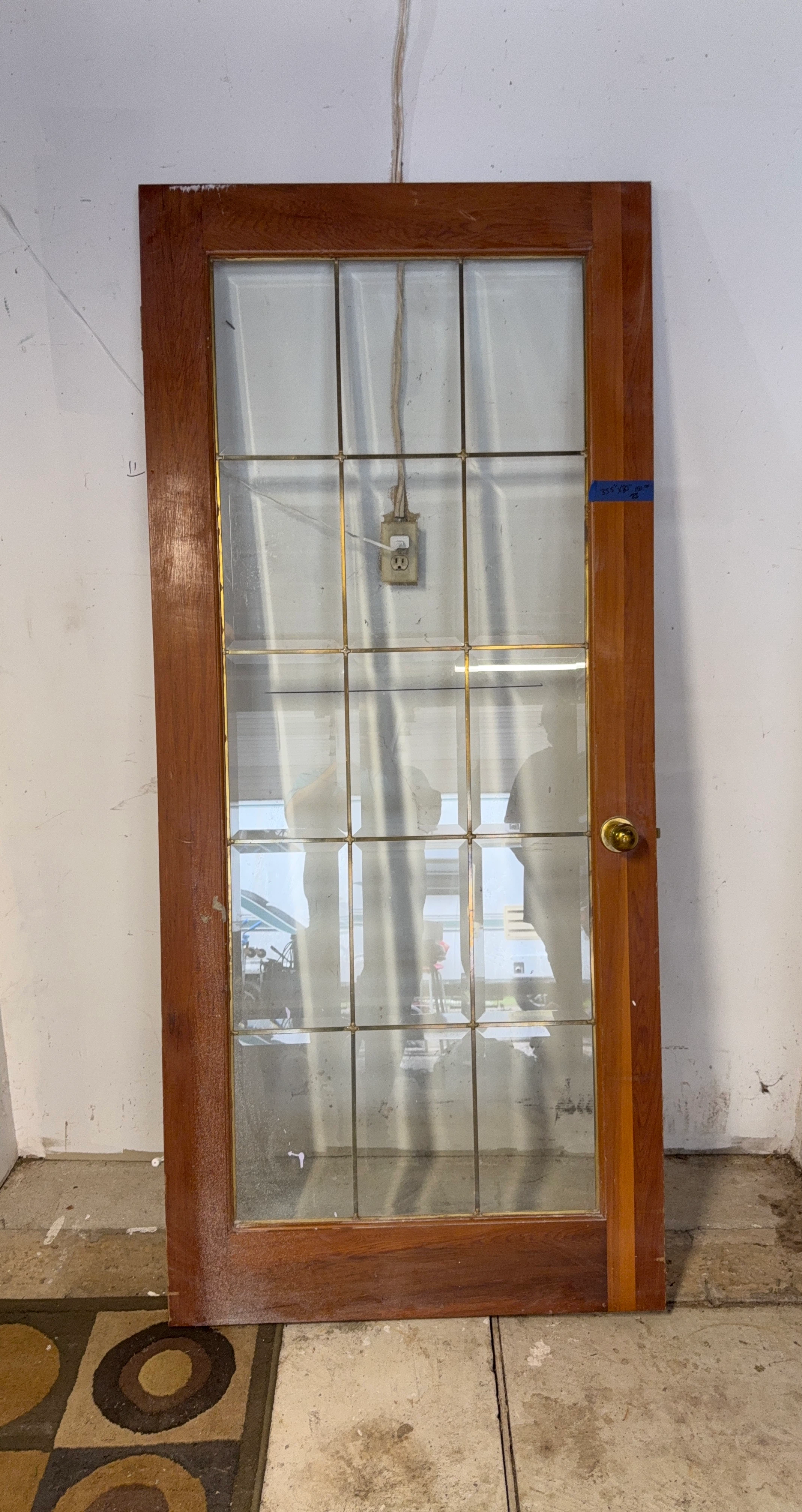Wooden French Door with Glass Panes