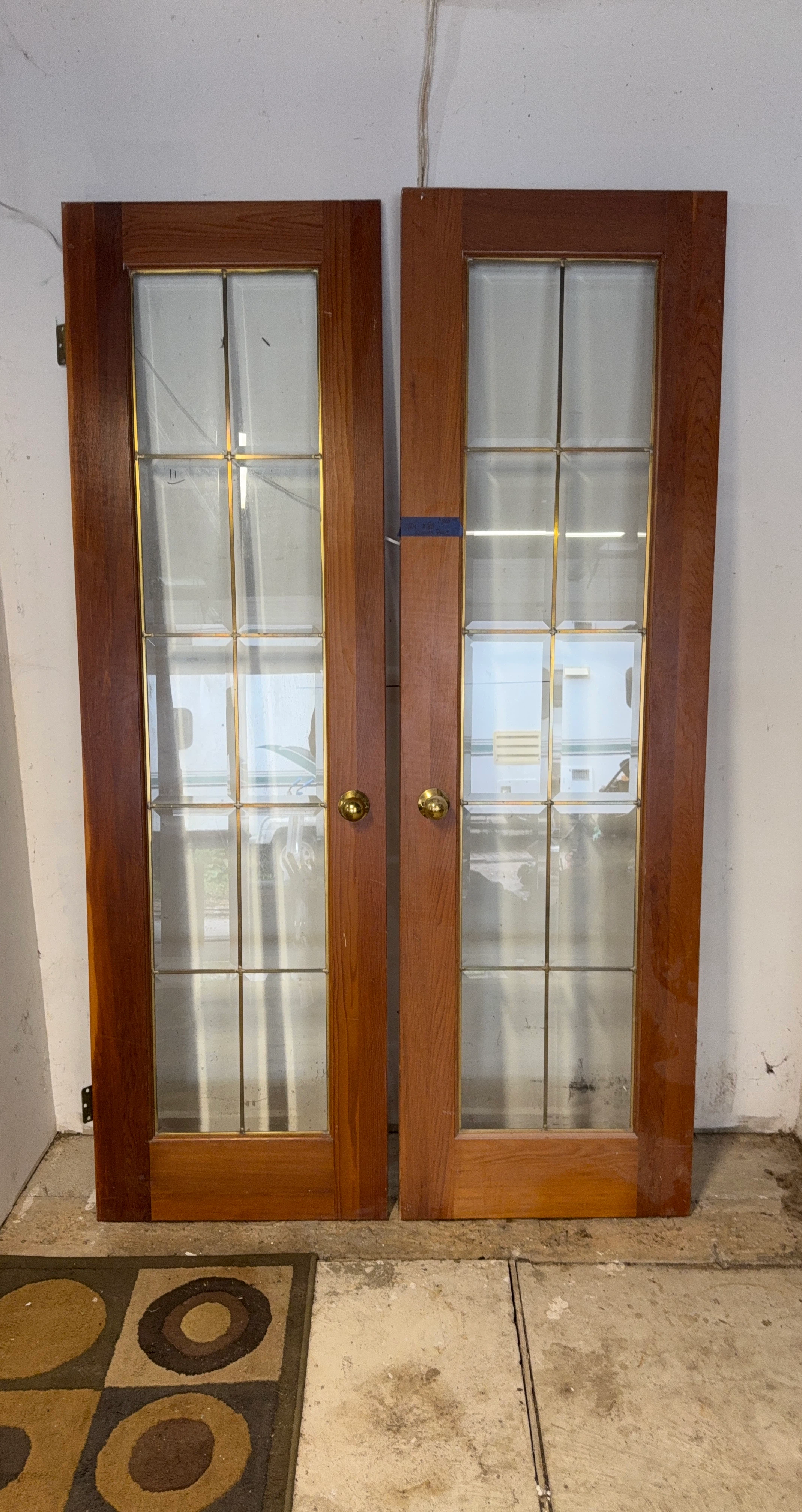 Wooden Interior French Doors with Glass Panes