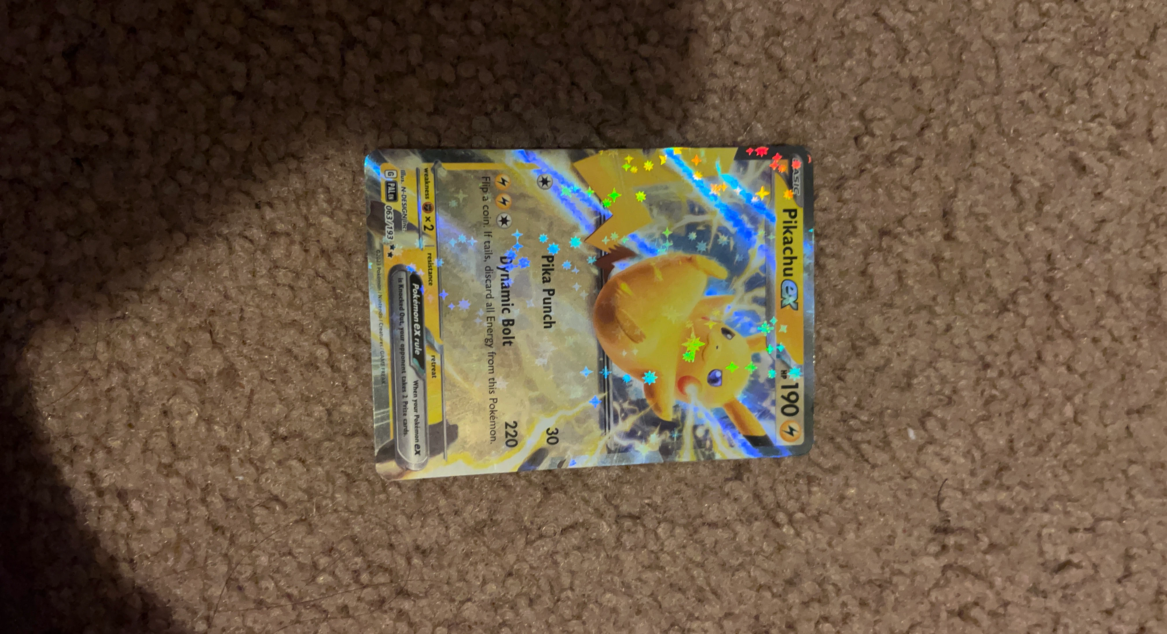 Pikachu ex Pokemon Card 063/193