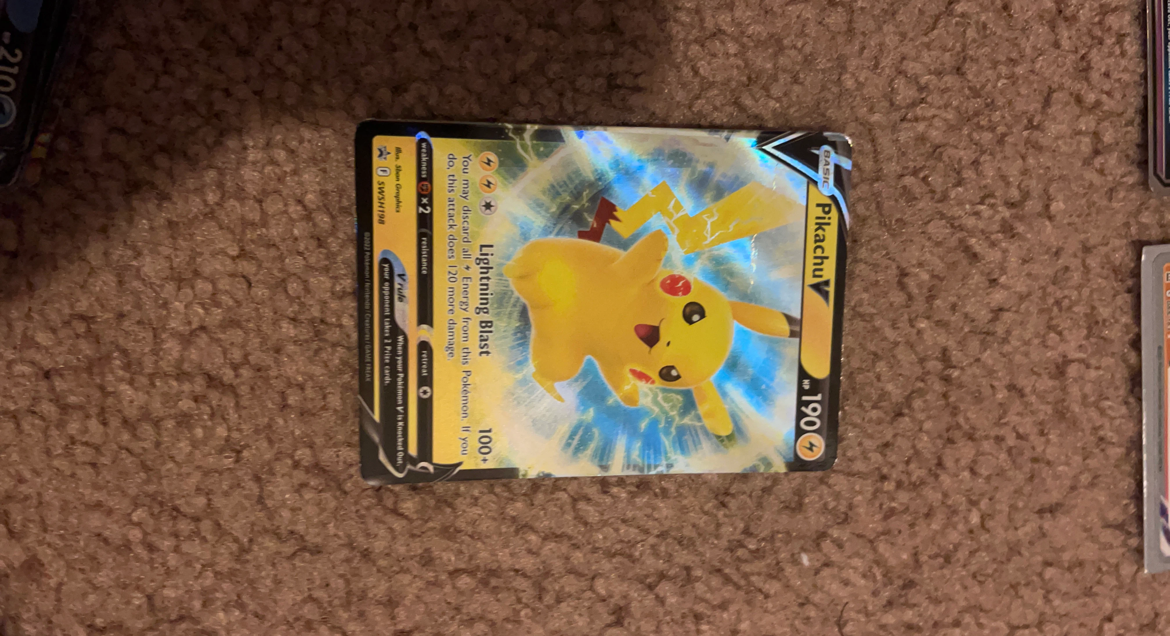 Pikachu V Pokemon Card SWSH198