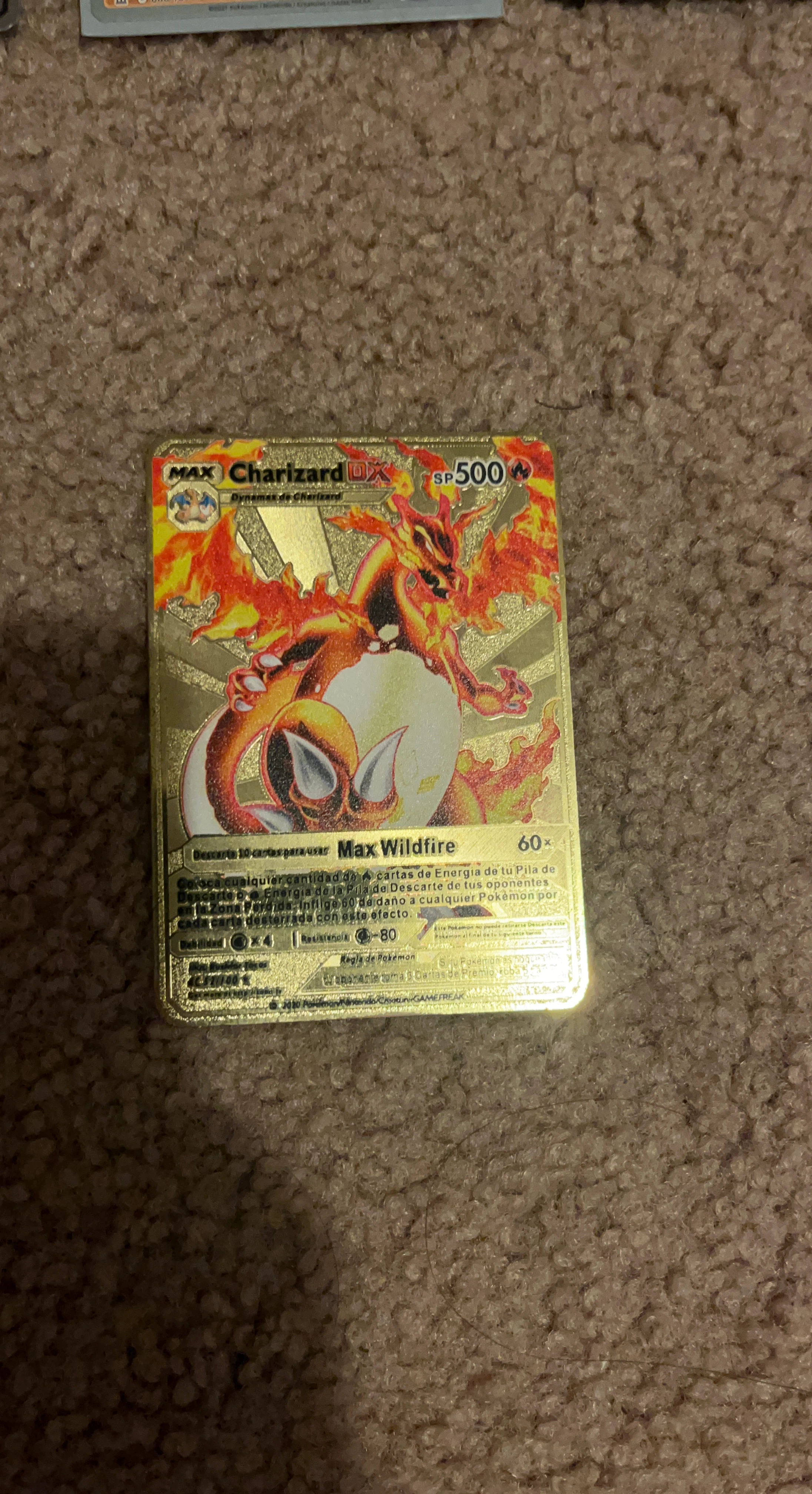 Pokemon Max Charizard GX Gold Card