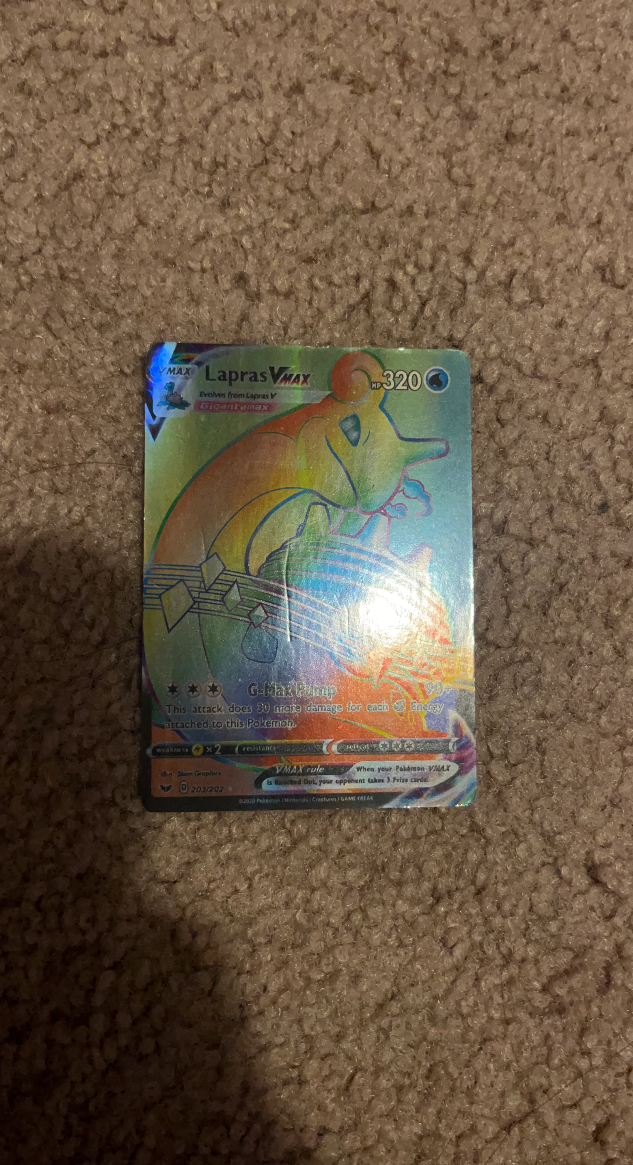 Pokemon Lapras VMAX 203/202 Card