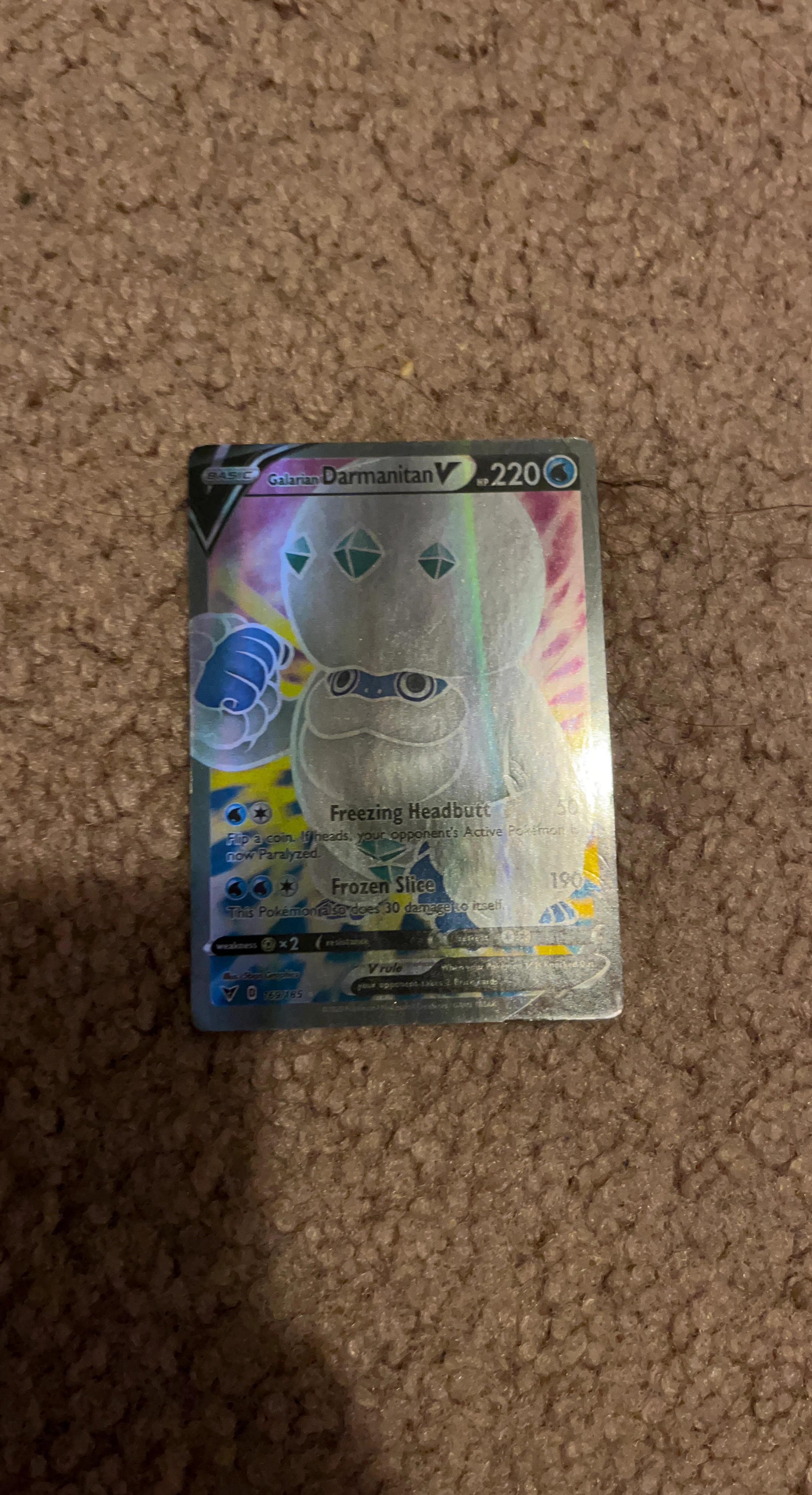 Pokemon Galarian Darmanitan V 169/165 Card