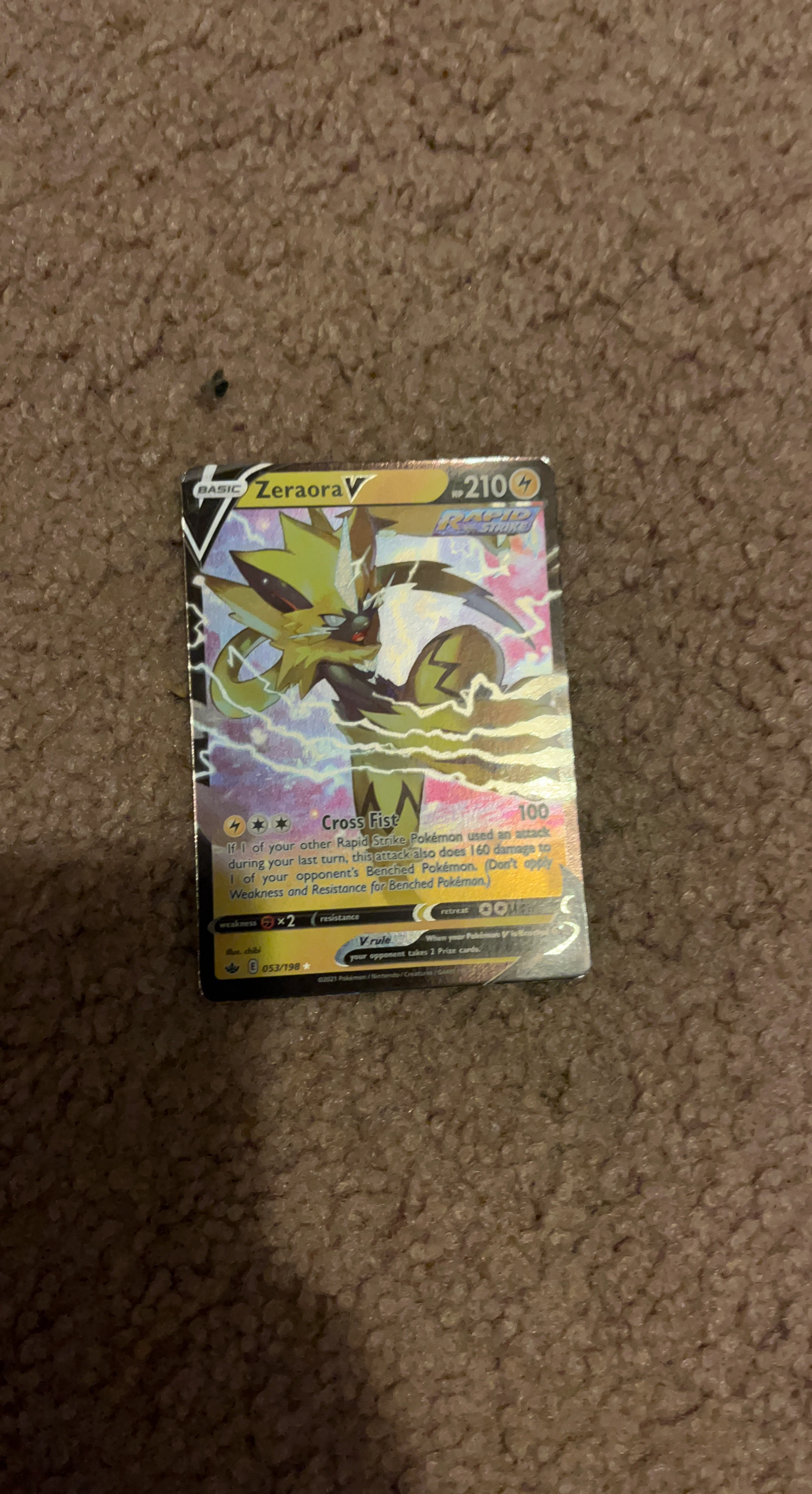 Pokémon Zeraora V Trading Card