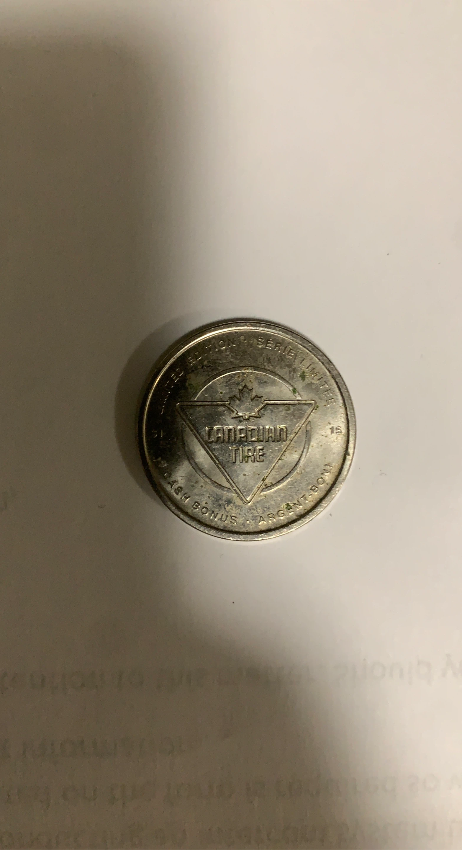 Canadian Tire 15 Cash Bonus Token