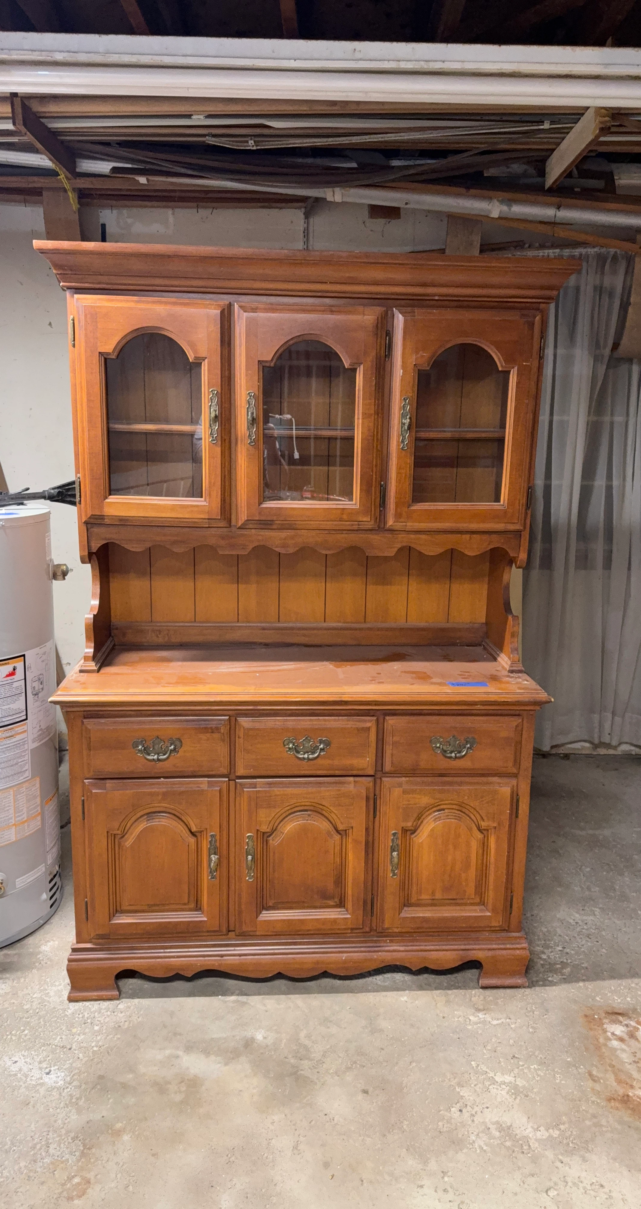 Wooden Hutch with Glass Doors