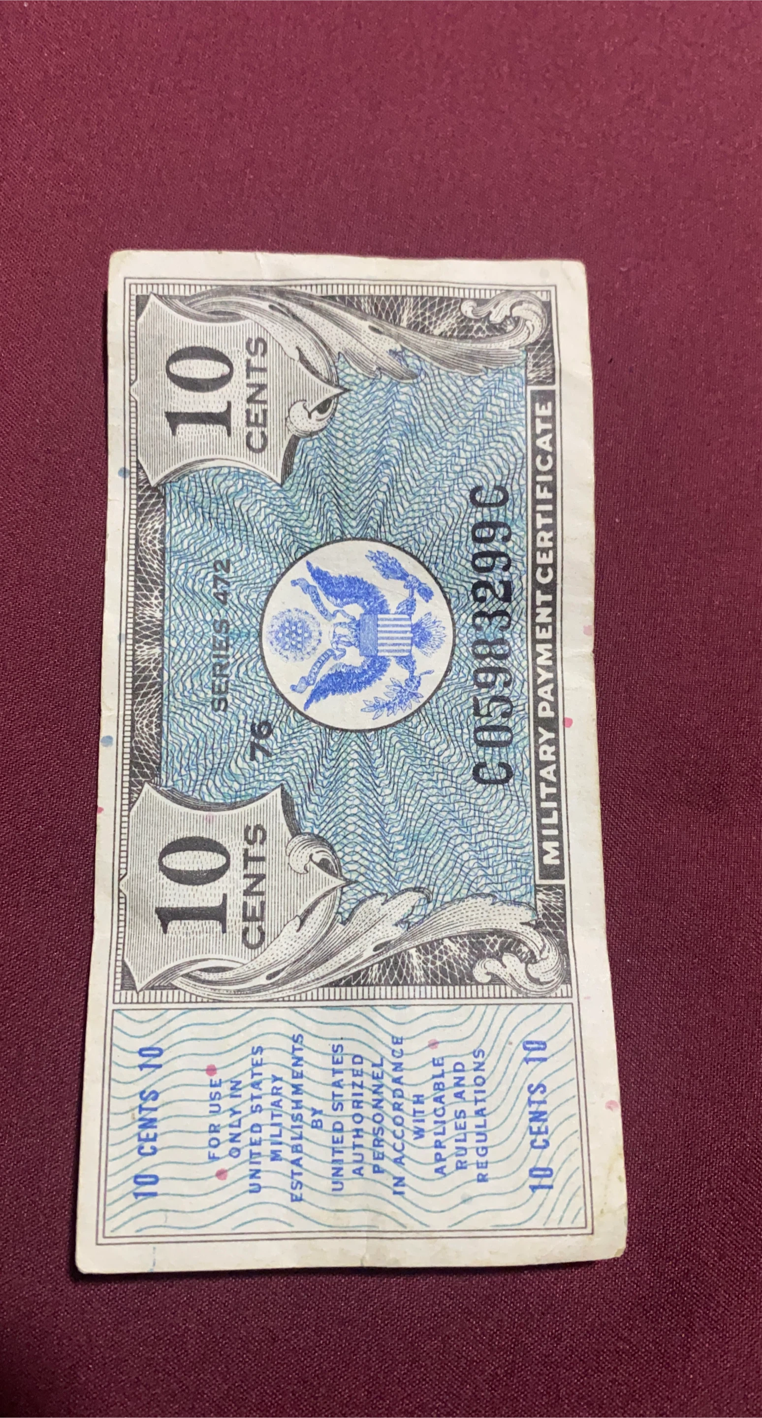10 Cents Military Payment Certificate