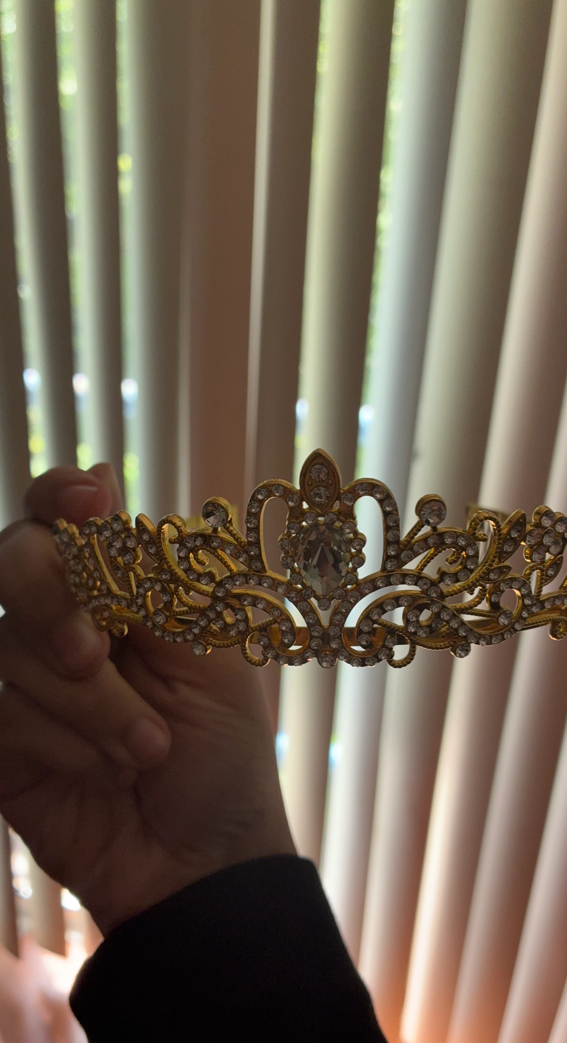 Gold Tiara with Rhinestones