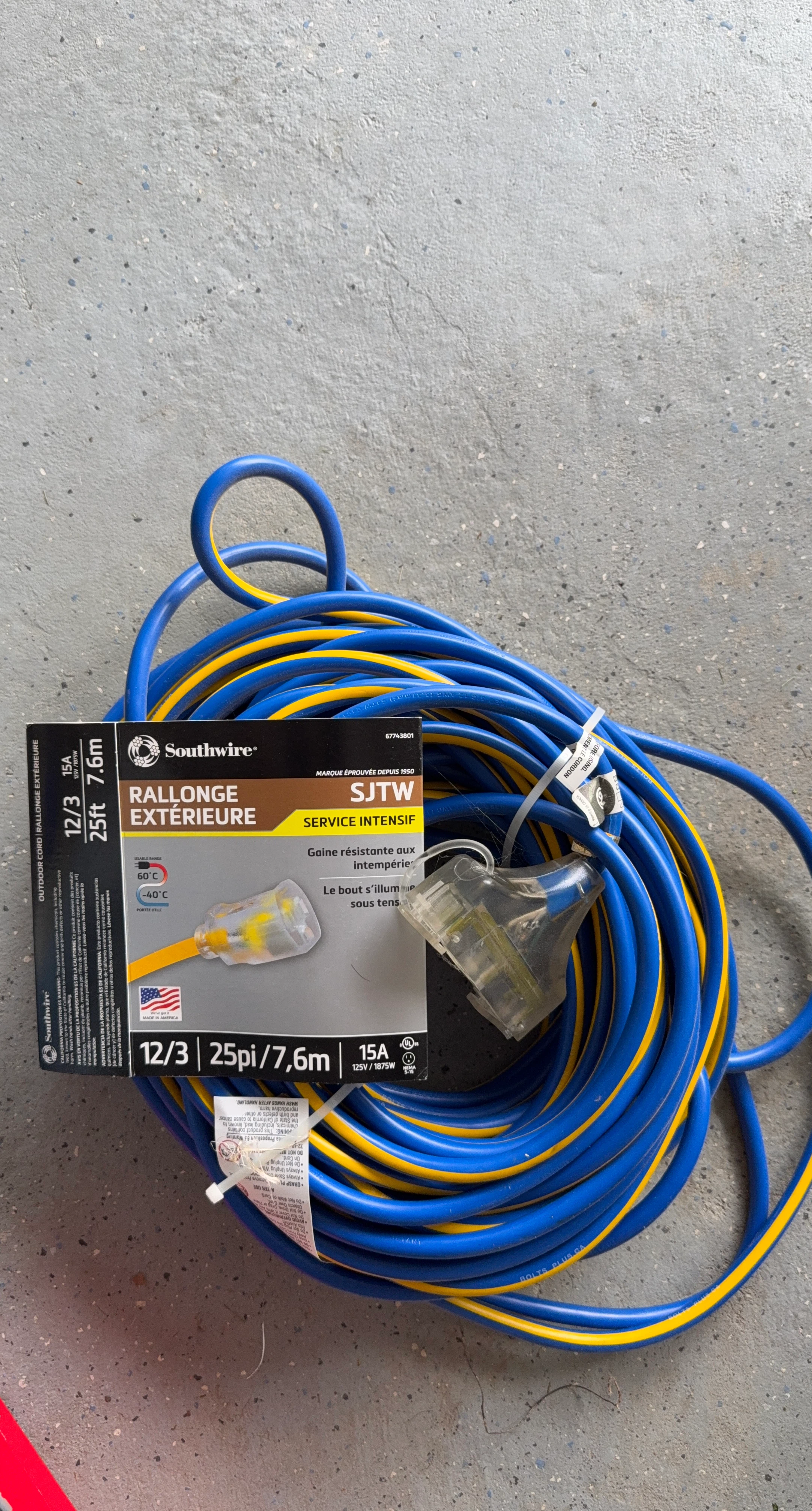 Southwire Outdoor Extension Cord 25ft