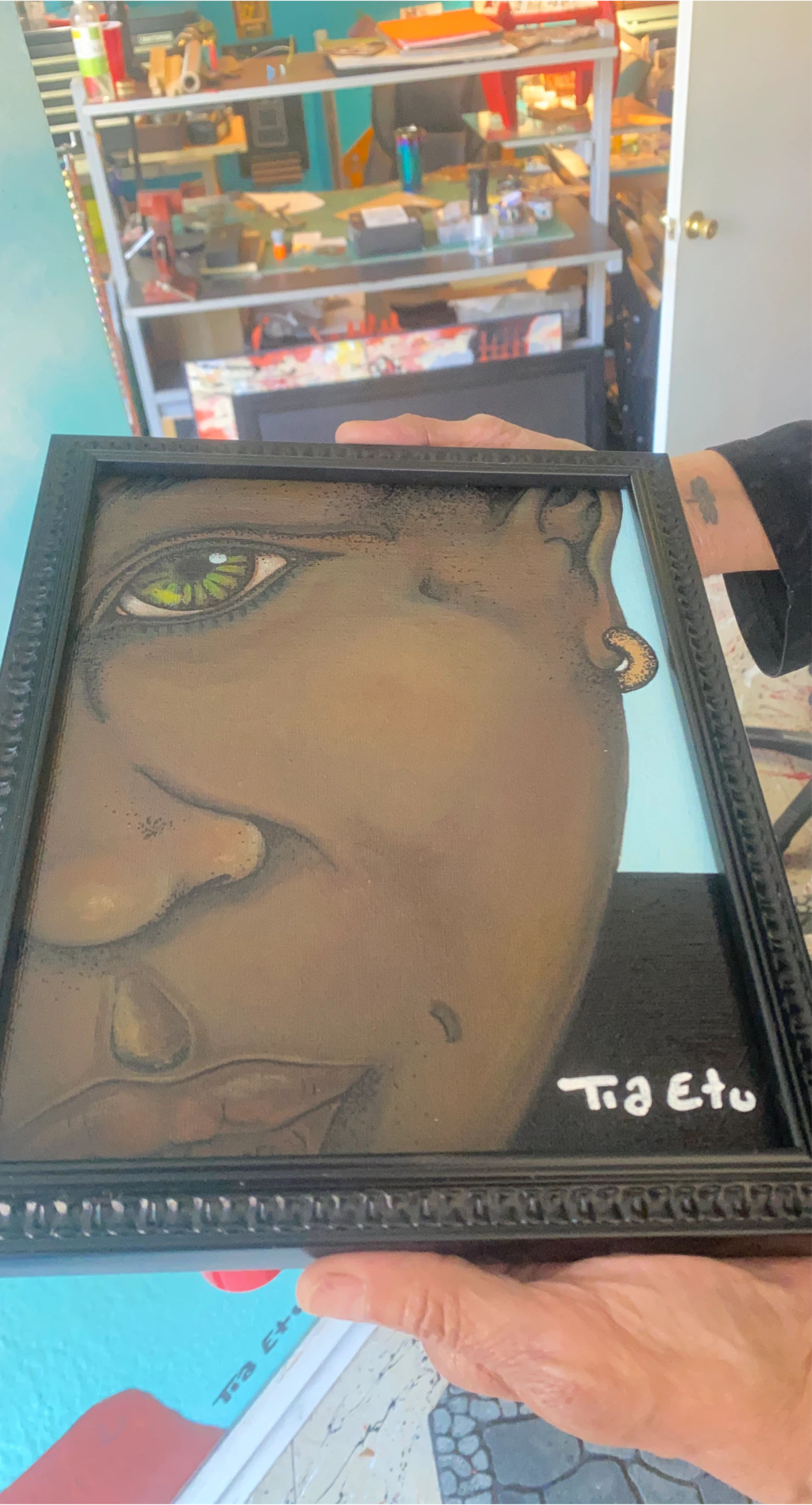 Framed Portrait Painting by Tia Etu