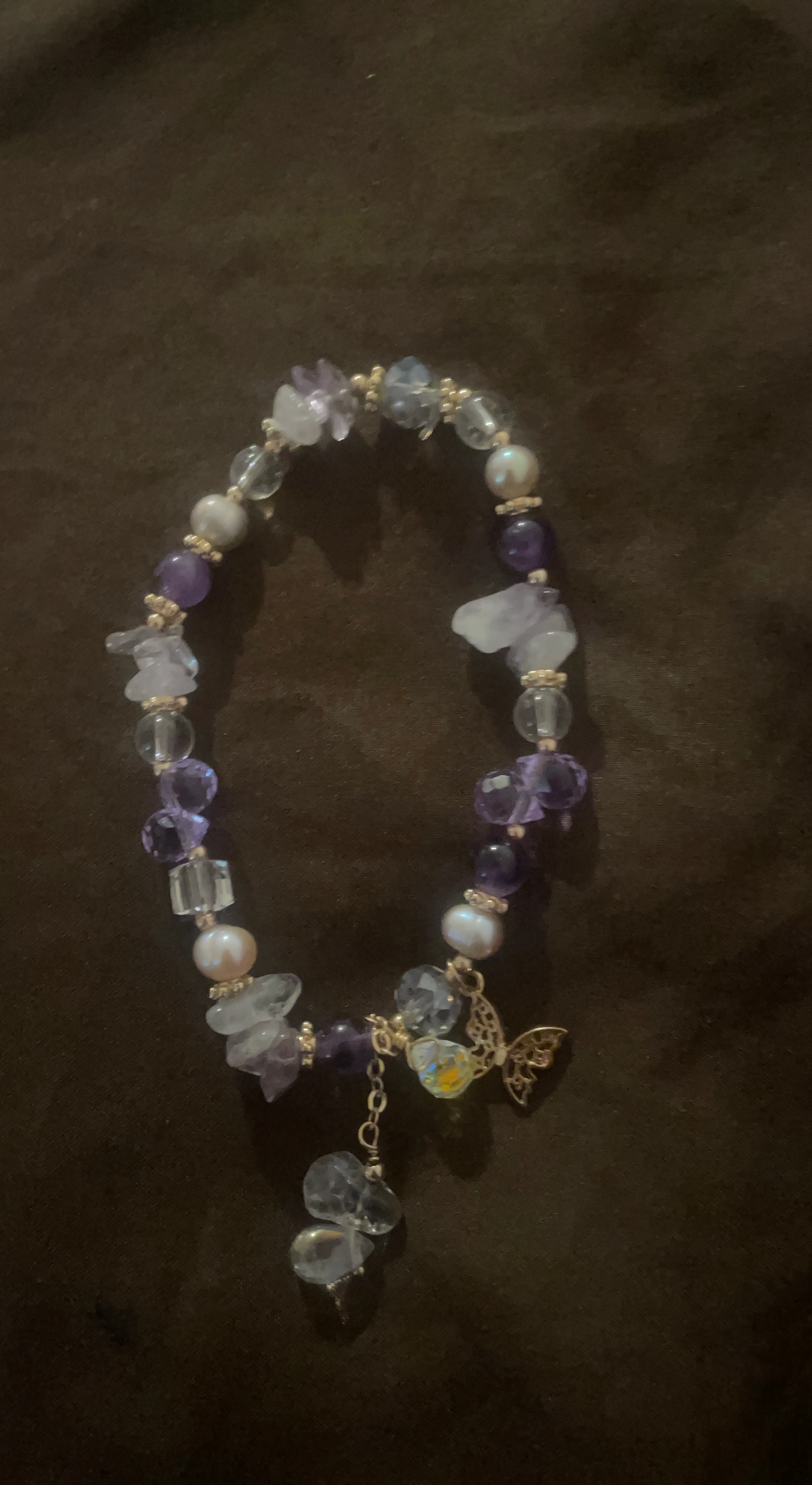 Beaded Bracelet with Butterfly Charm
