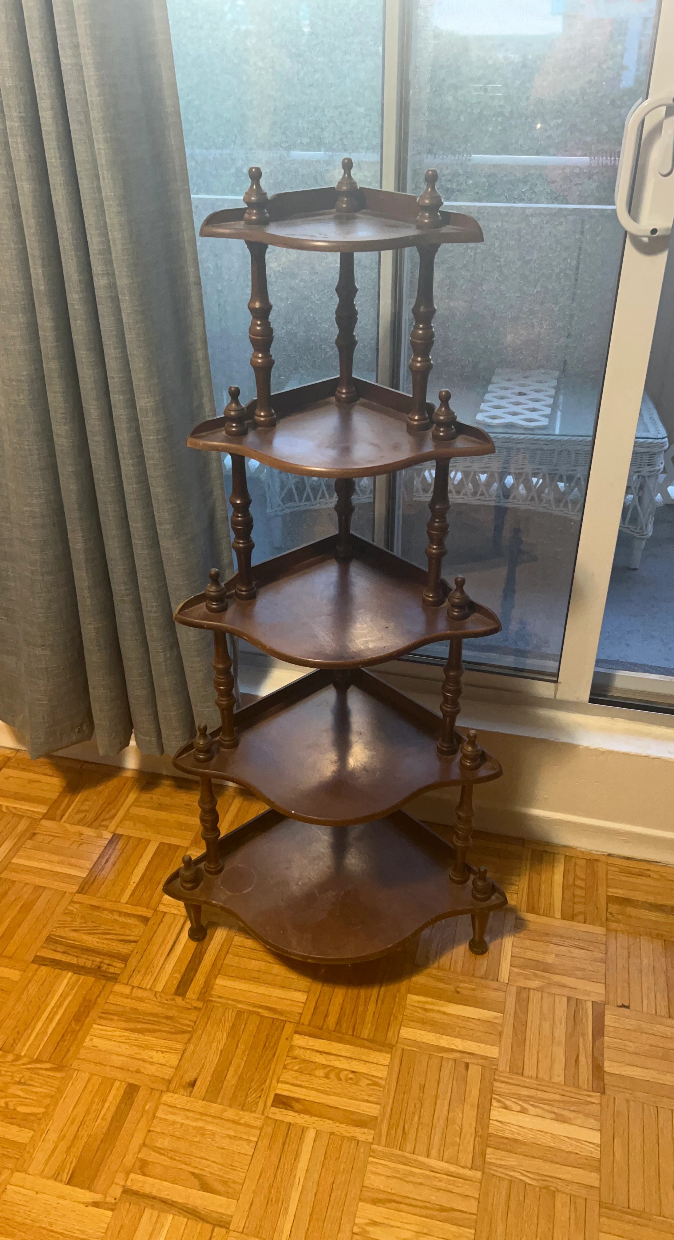 Wooden Corner Shelf Unit