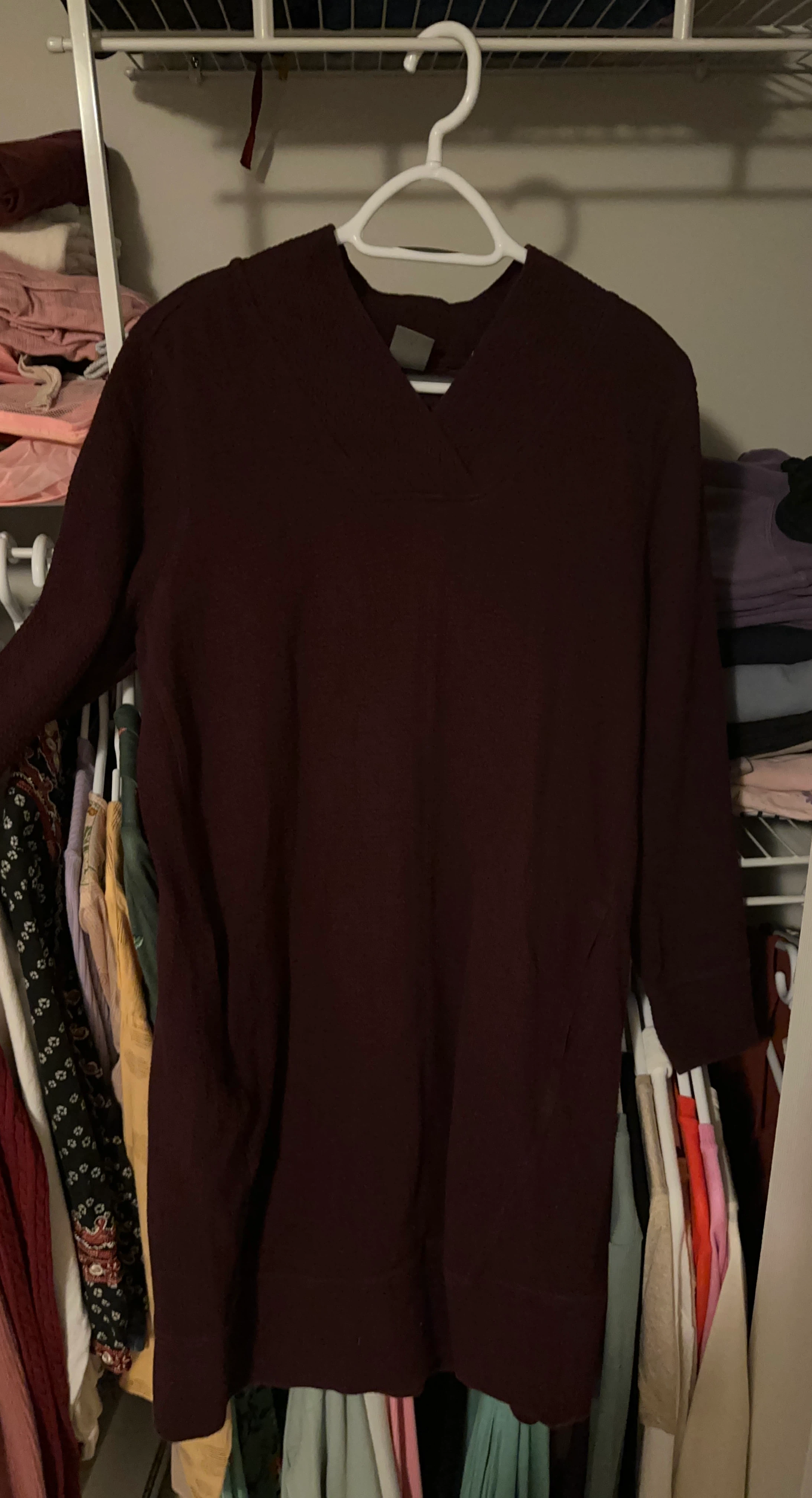 Maroon Textured Long Sweater - photo 2
