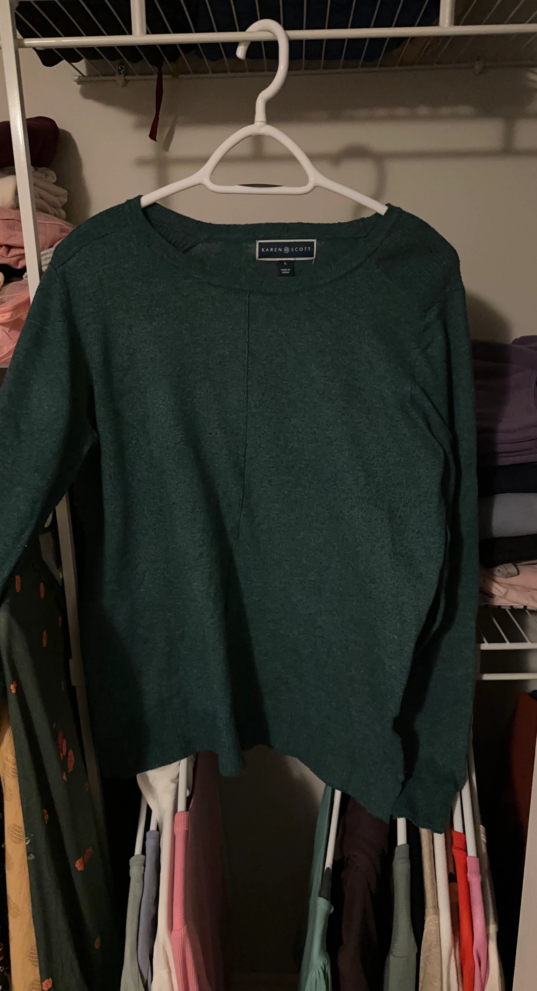 Karen Scott Green Crew Neck Sweater - photo 2
