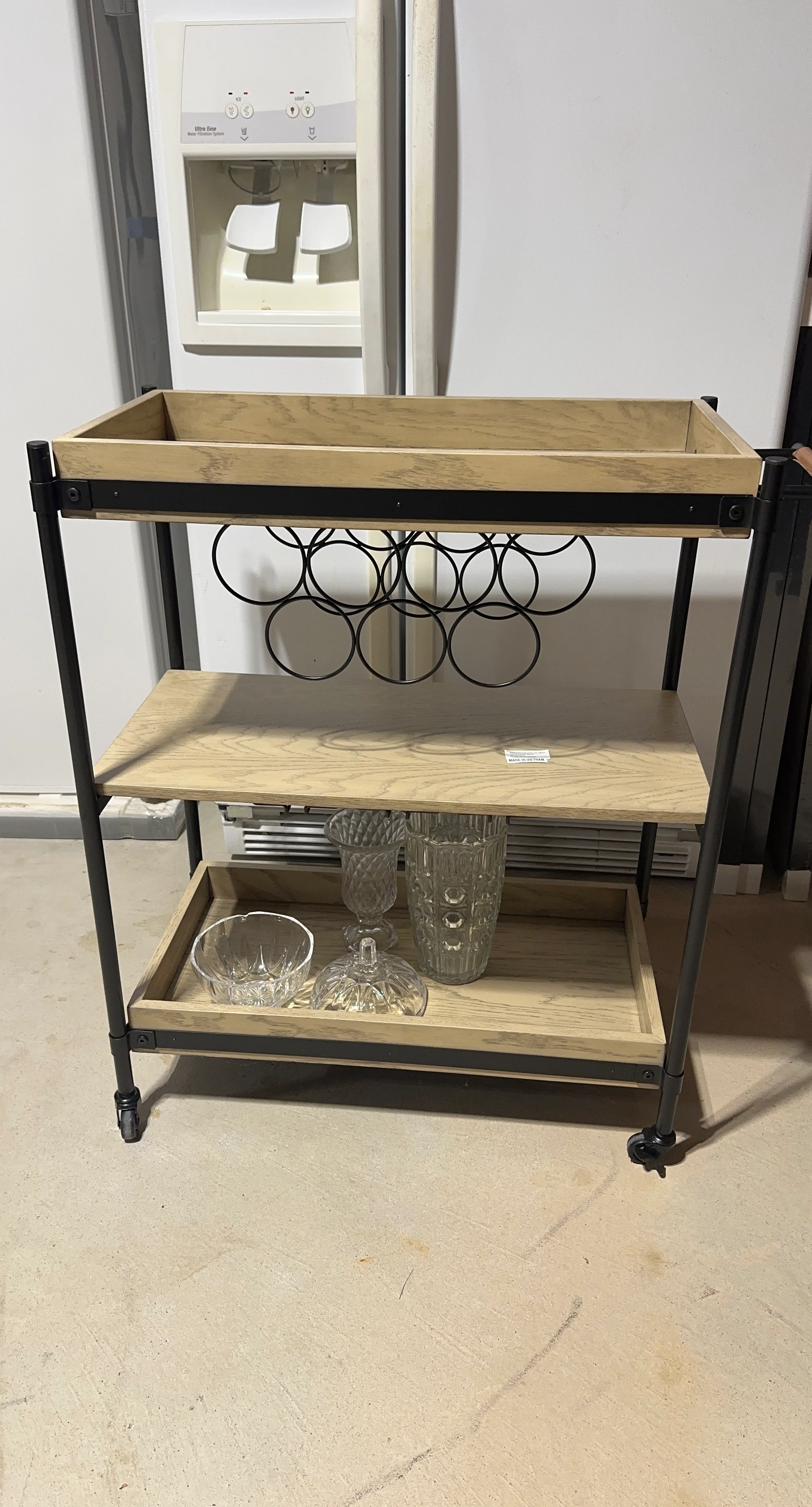 Bee n Willow Rolling Bar Cart with Wine Rack