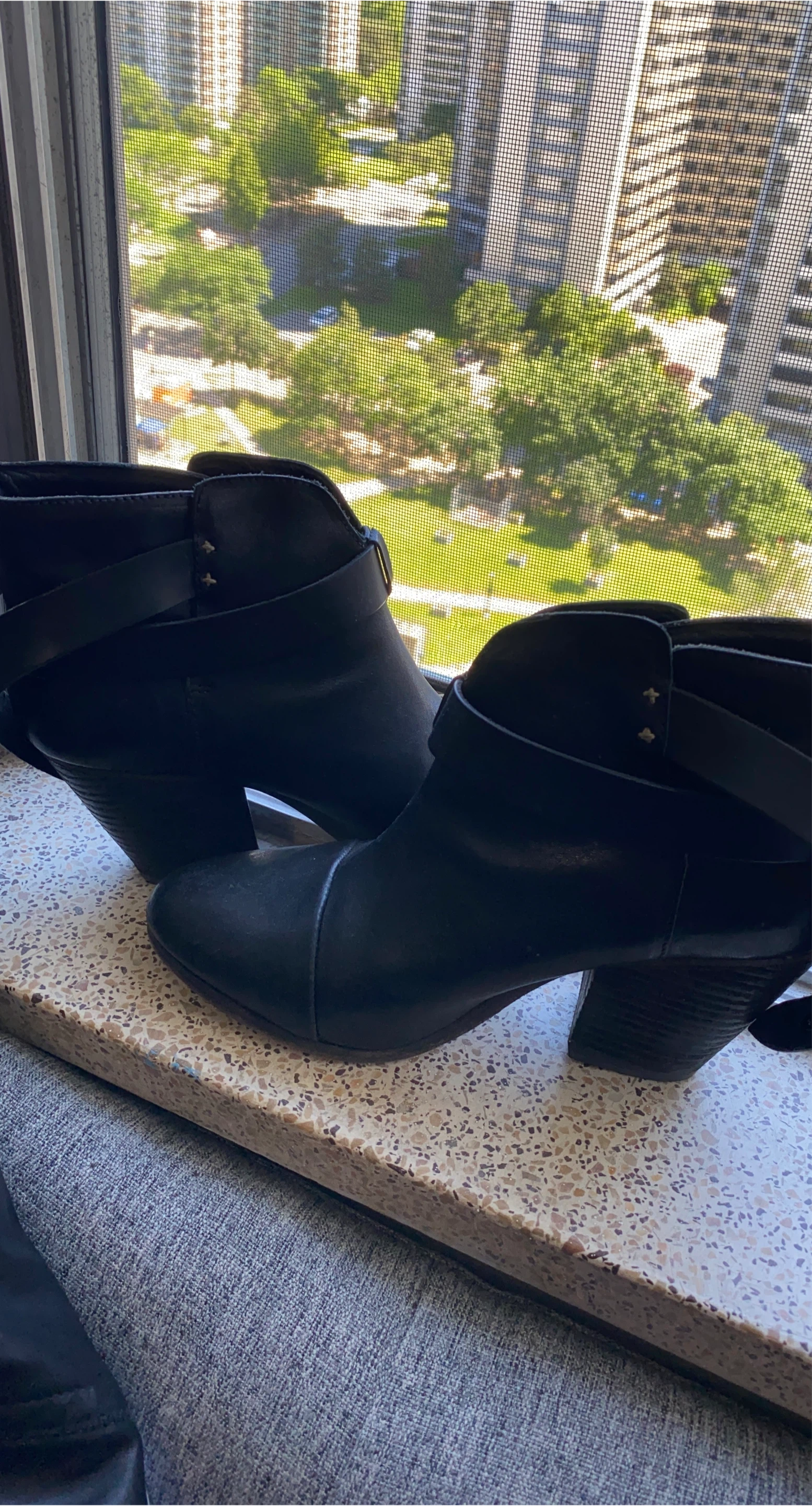 Black Leather Ankle Boots