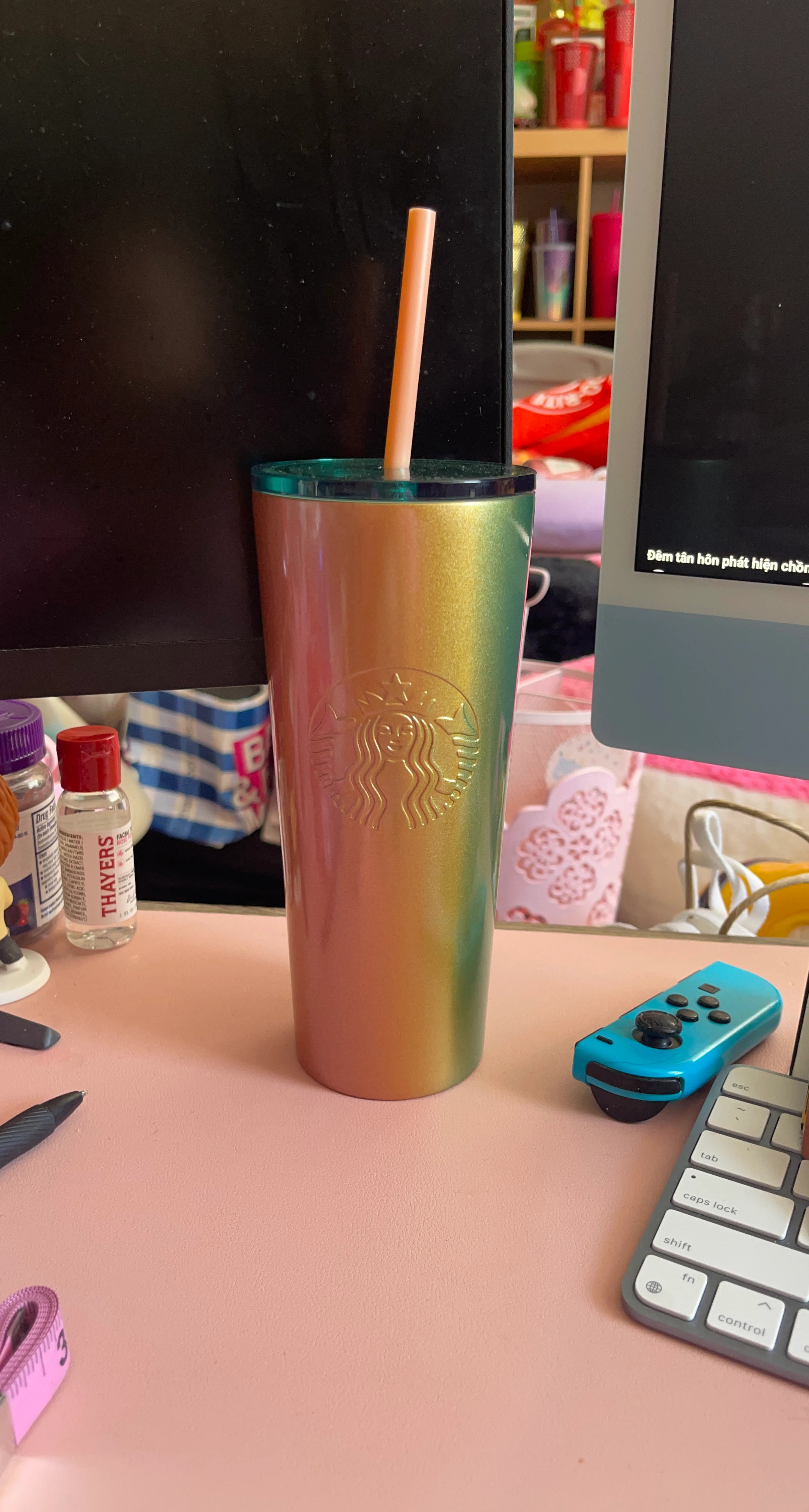Starbucks Tumbler Rainbow Ombre with Straw