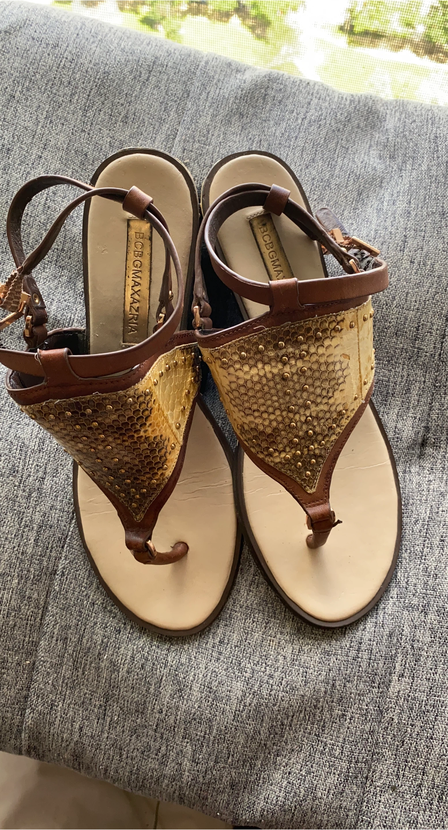 BCBGMax Azria Women's Sequined Thong Sandals