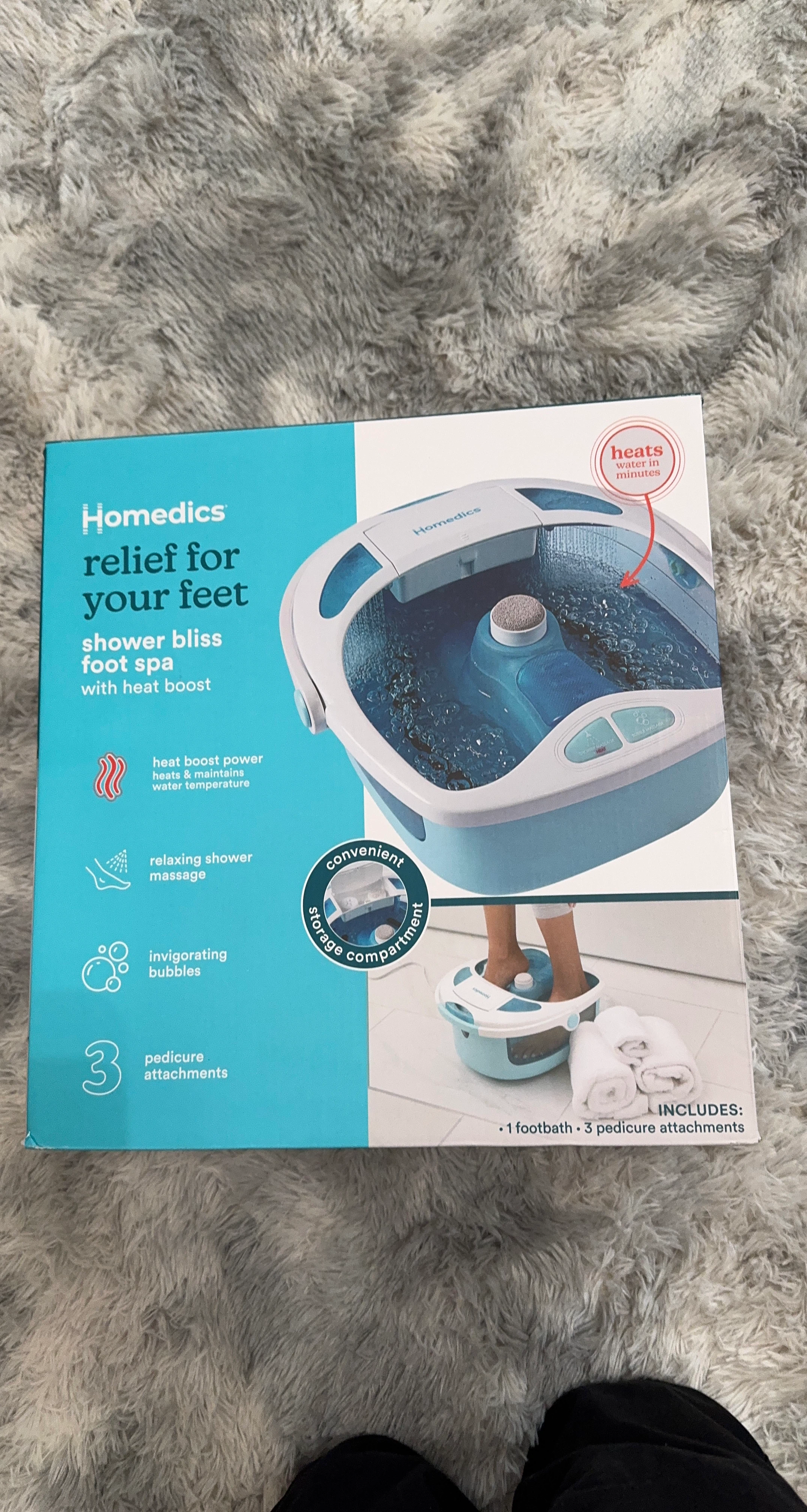 HoMedics Shower Bliss Foot Spa with Heat Boost