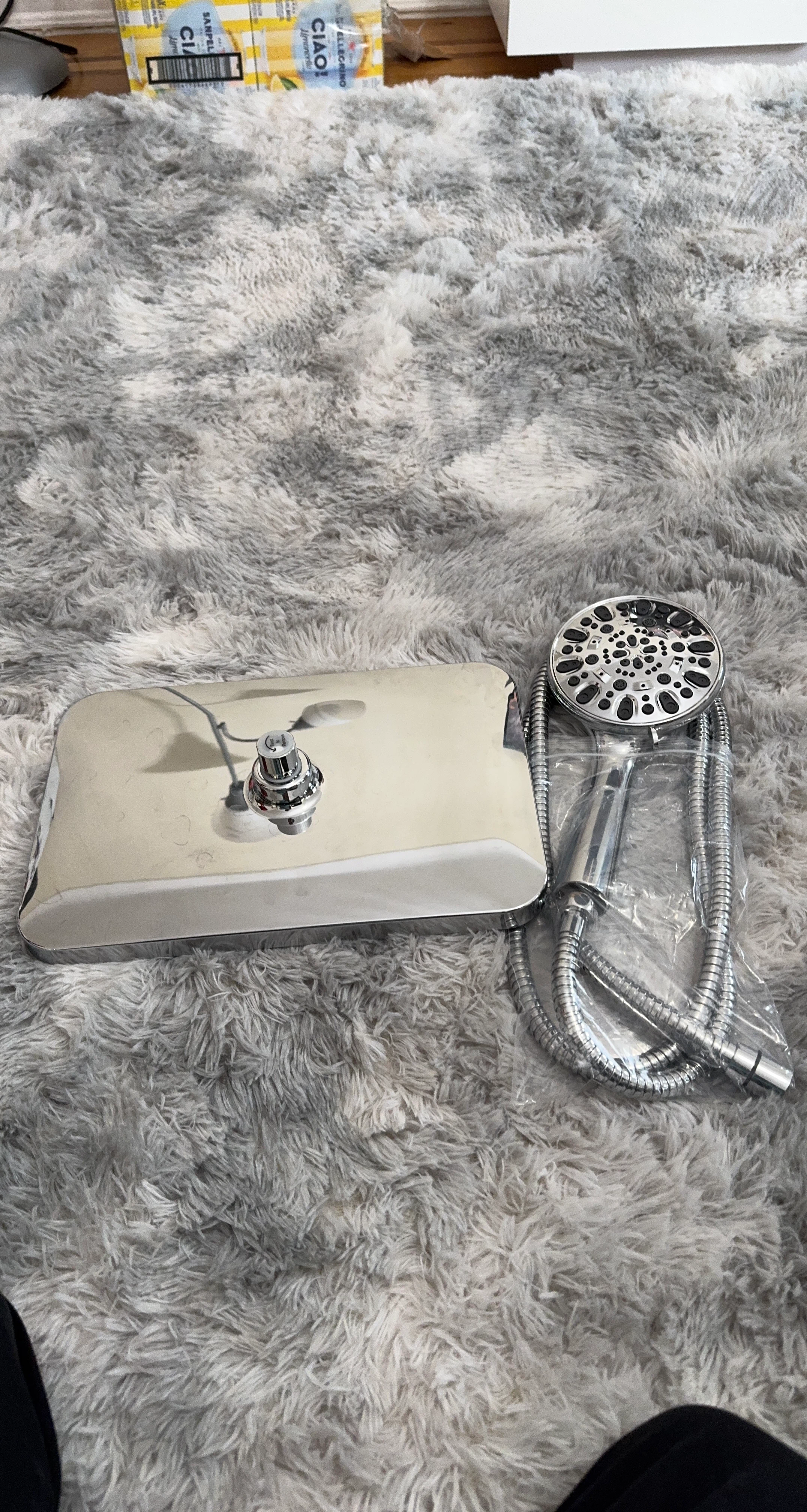 Chrome Rain Shower Head and Handheld Sprayer Set