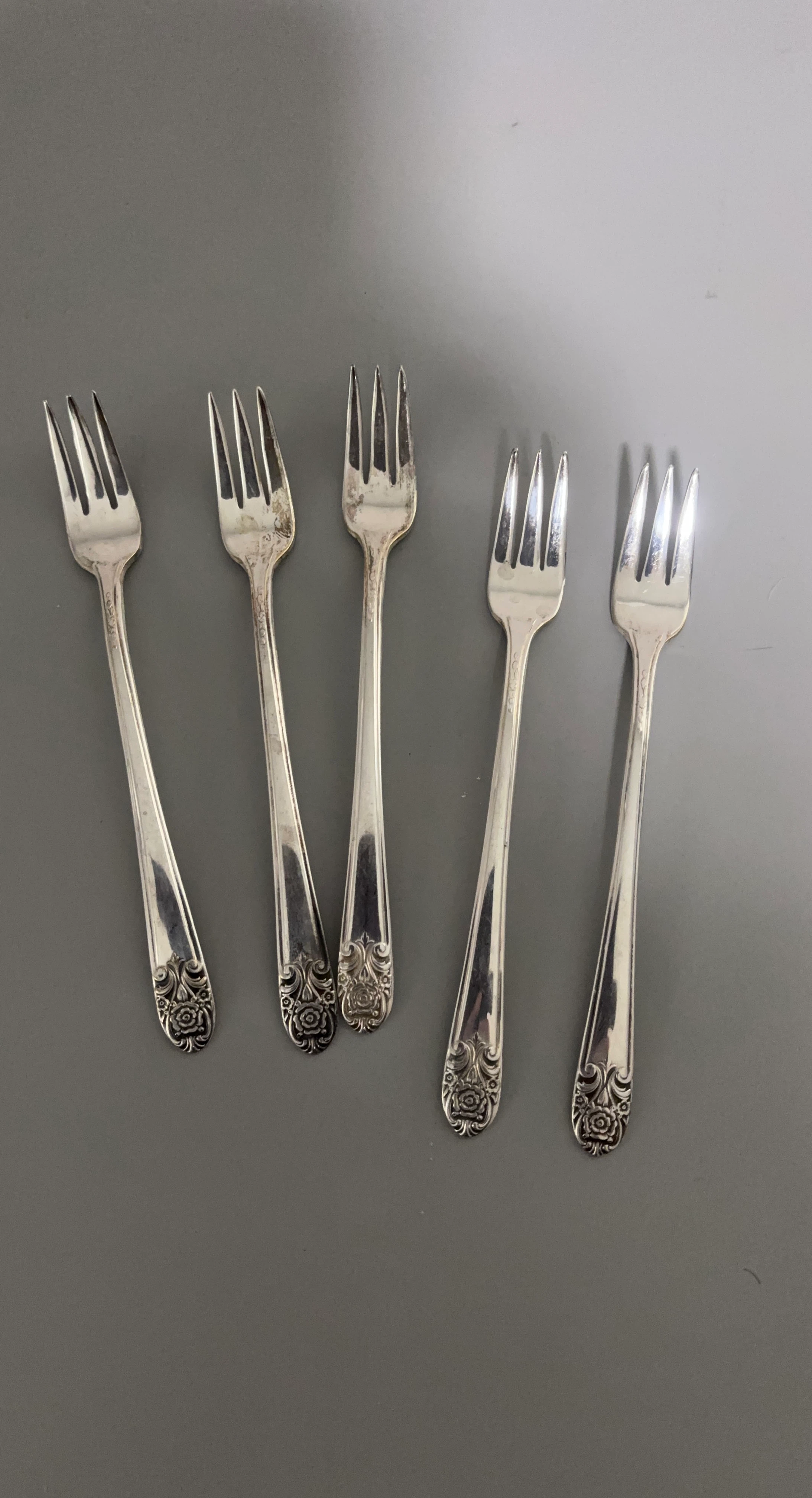 Vintage Melody Silver Plate Forks (Set of 5)