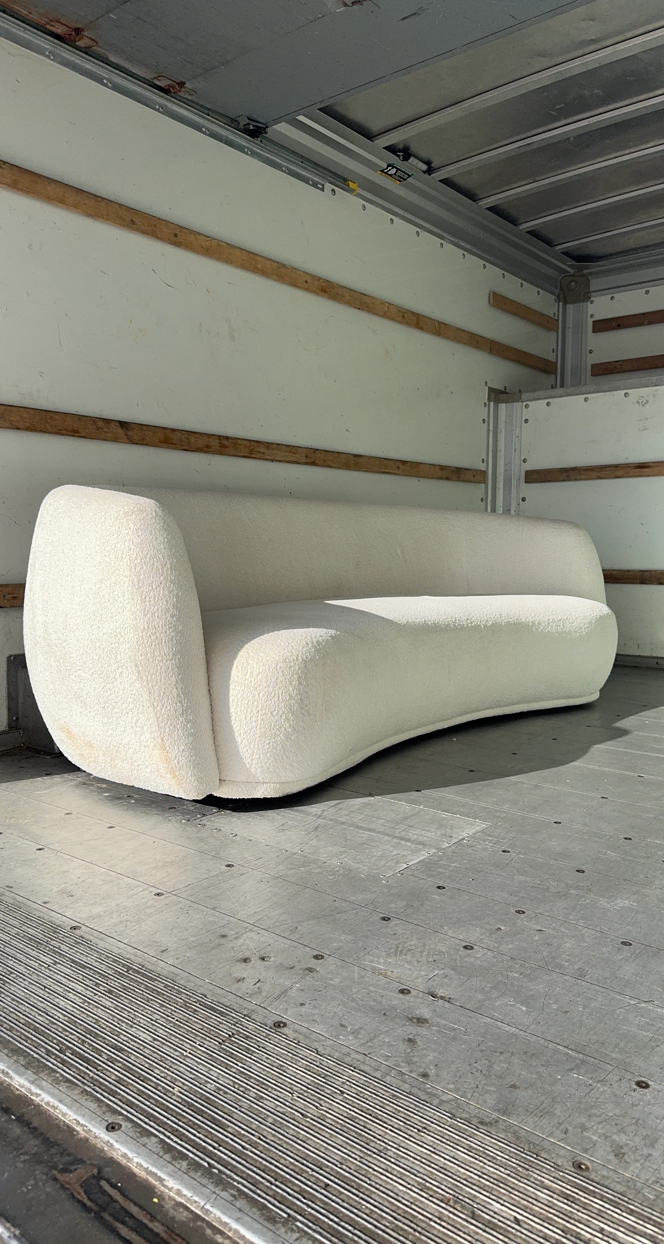 Curved Bouclé Sofa