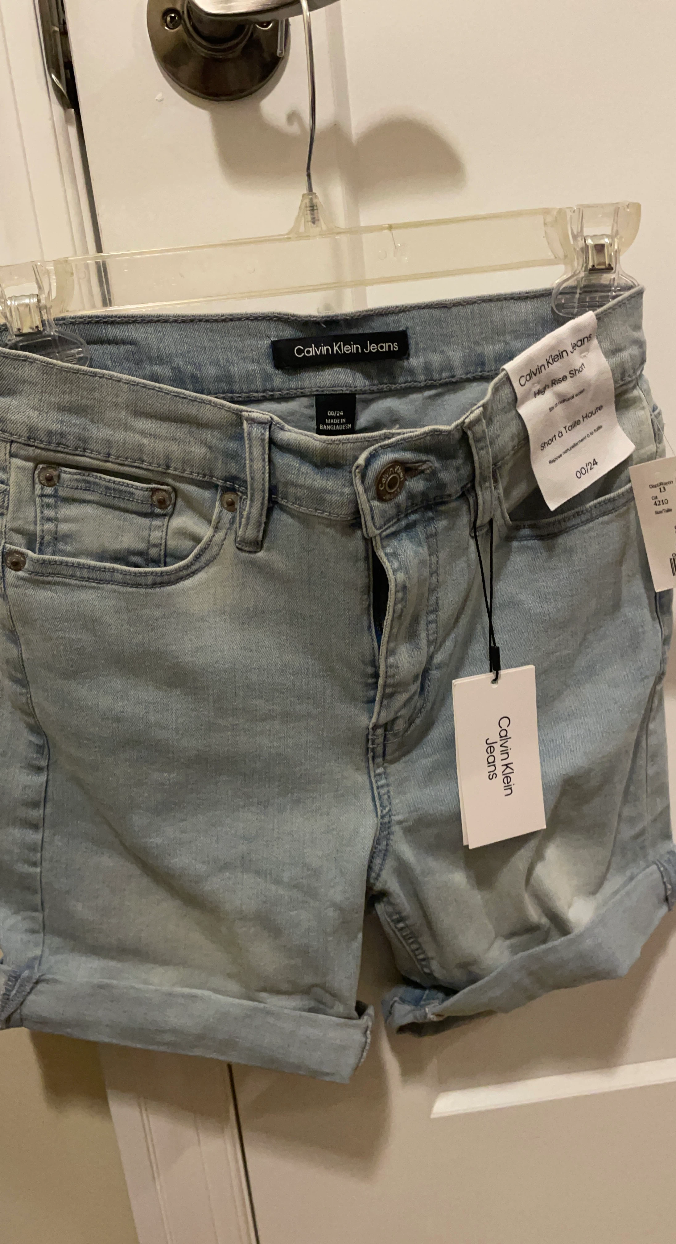 Calvin Klein Jeans High Rise Denim Shorts Size 00/24