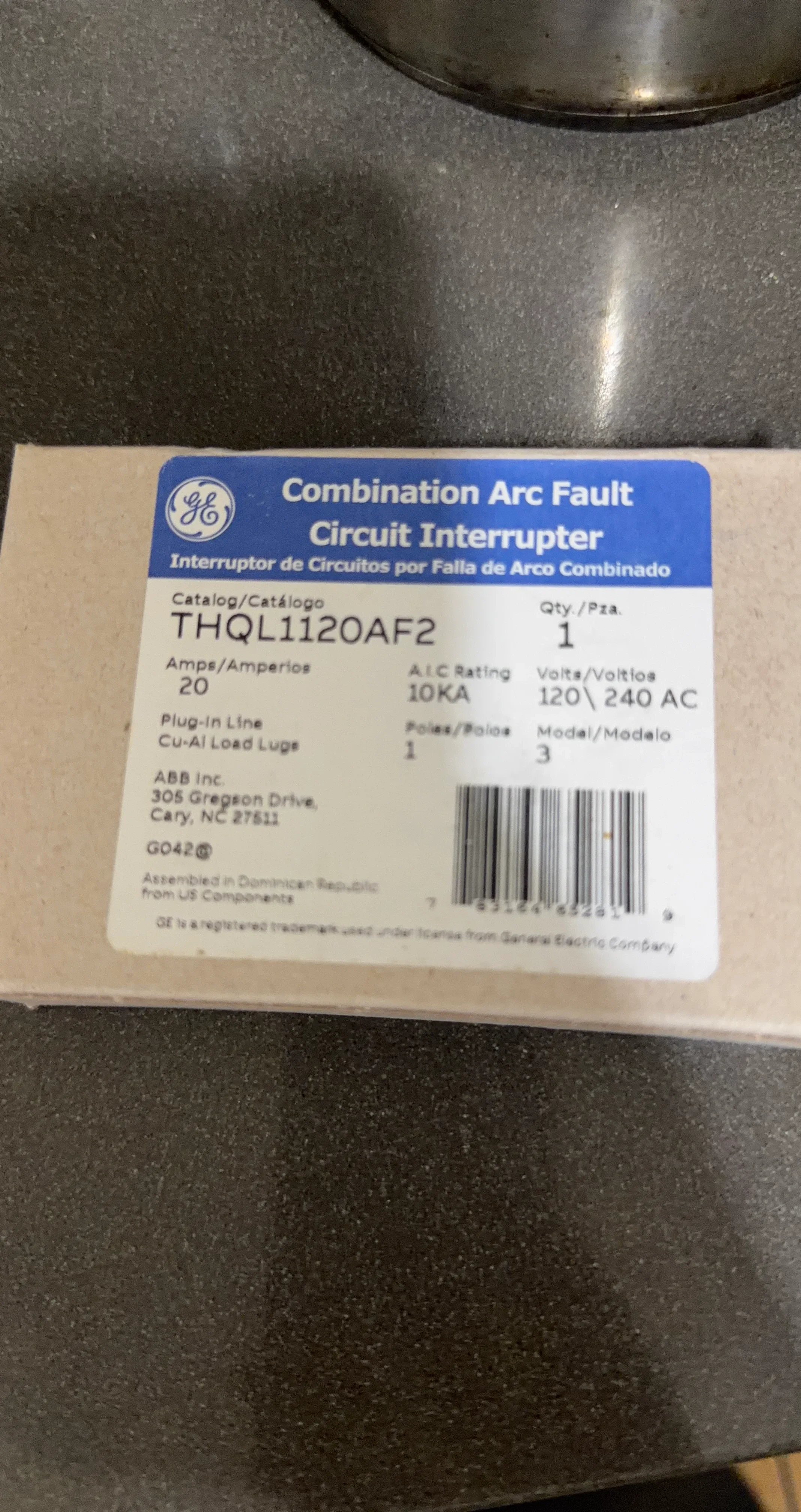 GE THQL1120AF2 Combination Arc Fault Circuit Interrupter