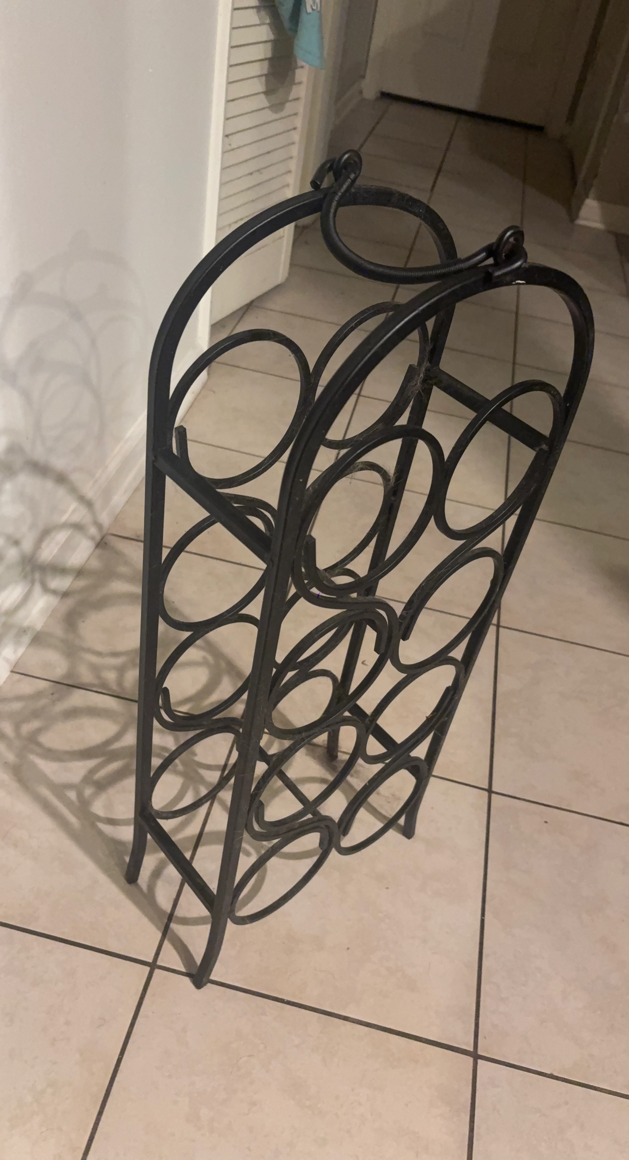 Black Metal Wine Rack