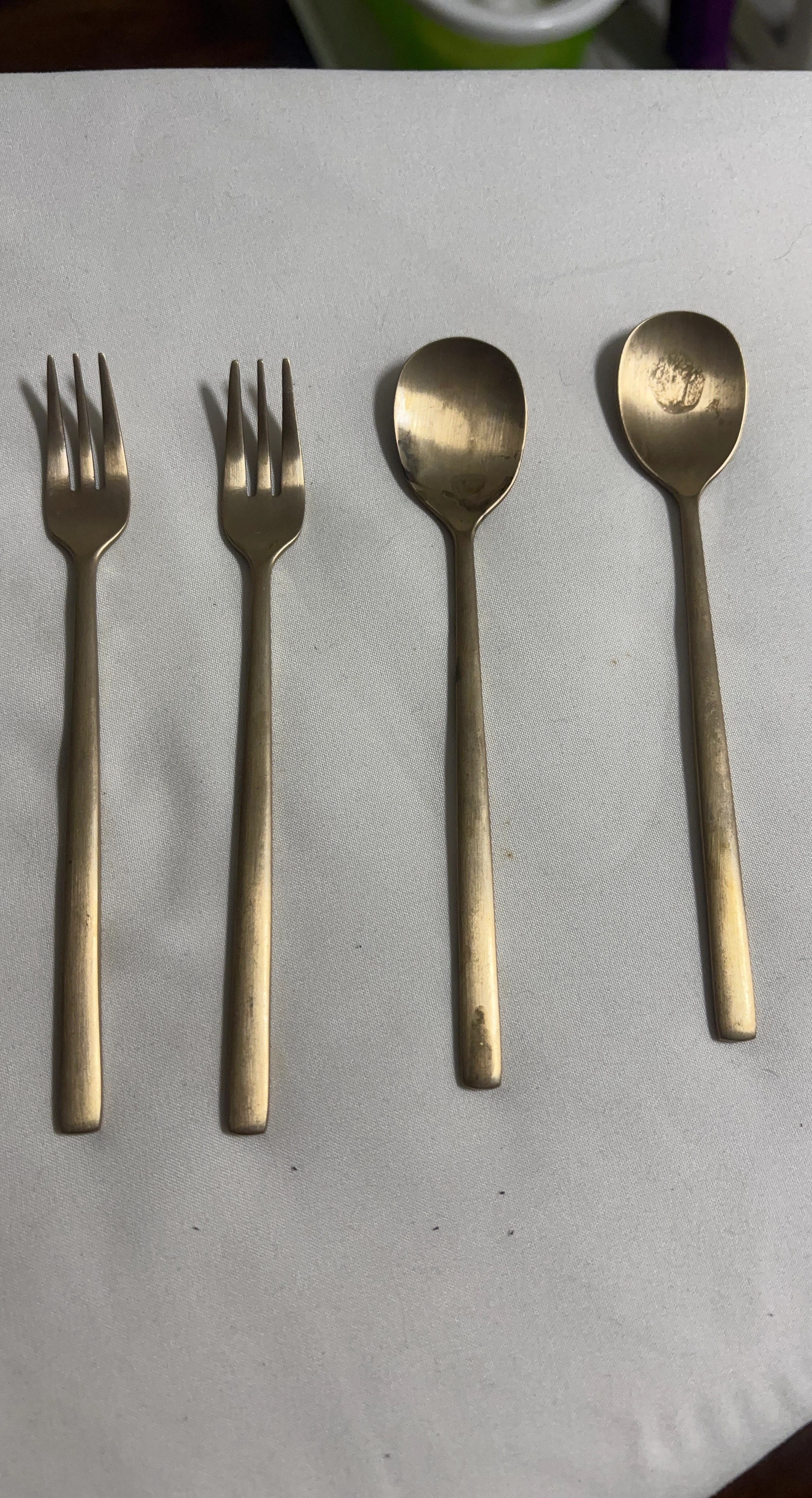 Vintage Brass Hors D’oeuvres/ Dessert  Cutlery Set