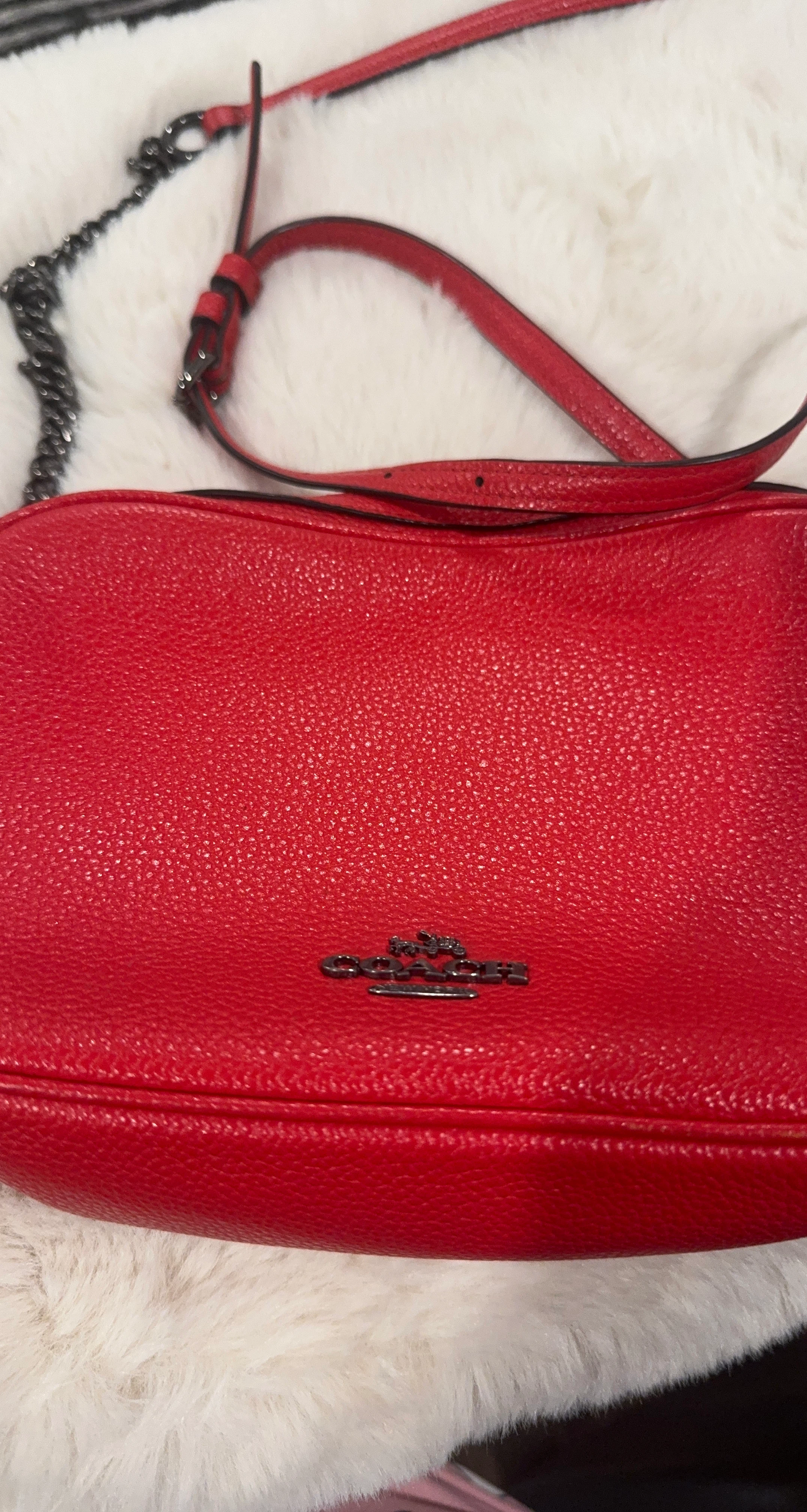 Coach Red Leather Crossbody Bag