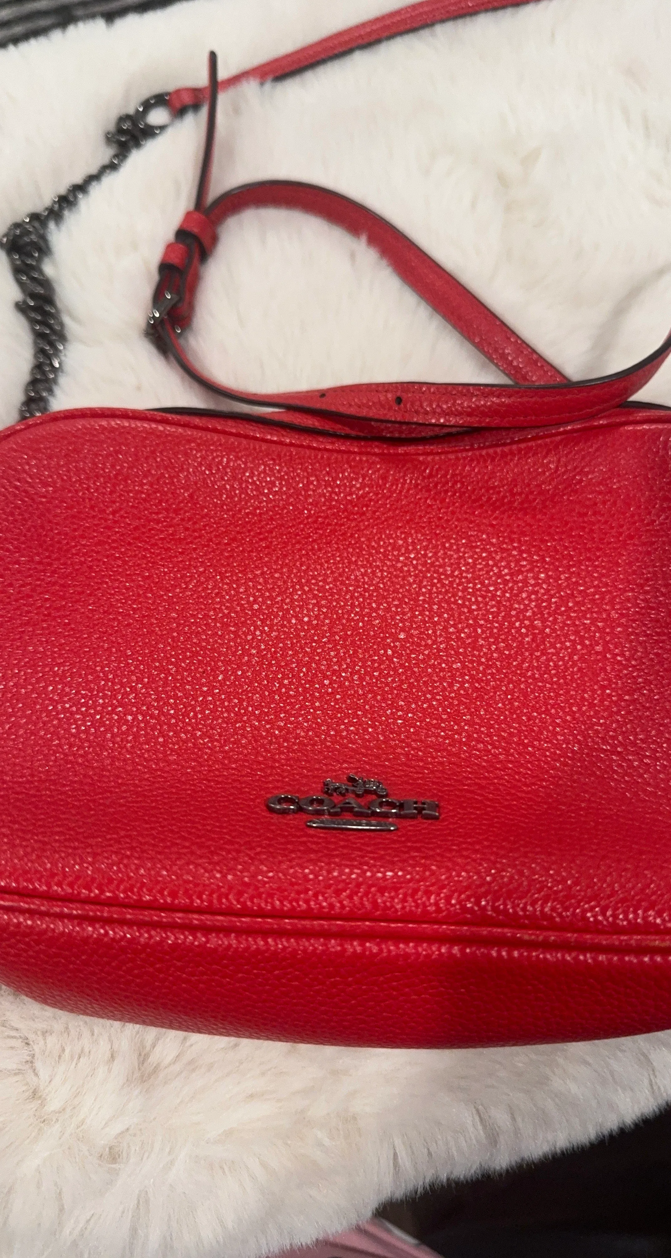 Coach Red Leather Crossbody Bag