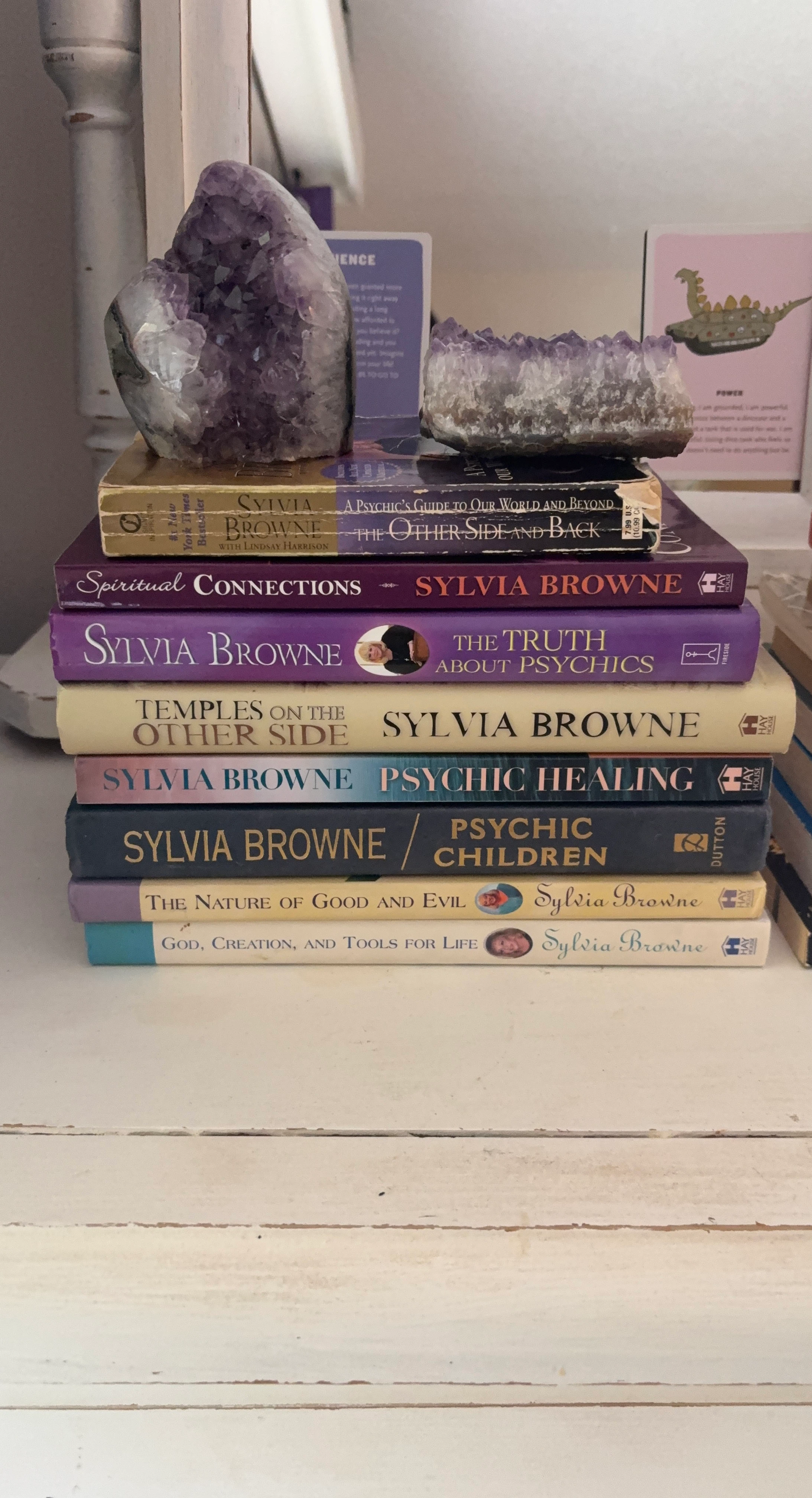 Stack of Sylvia Browne Books