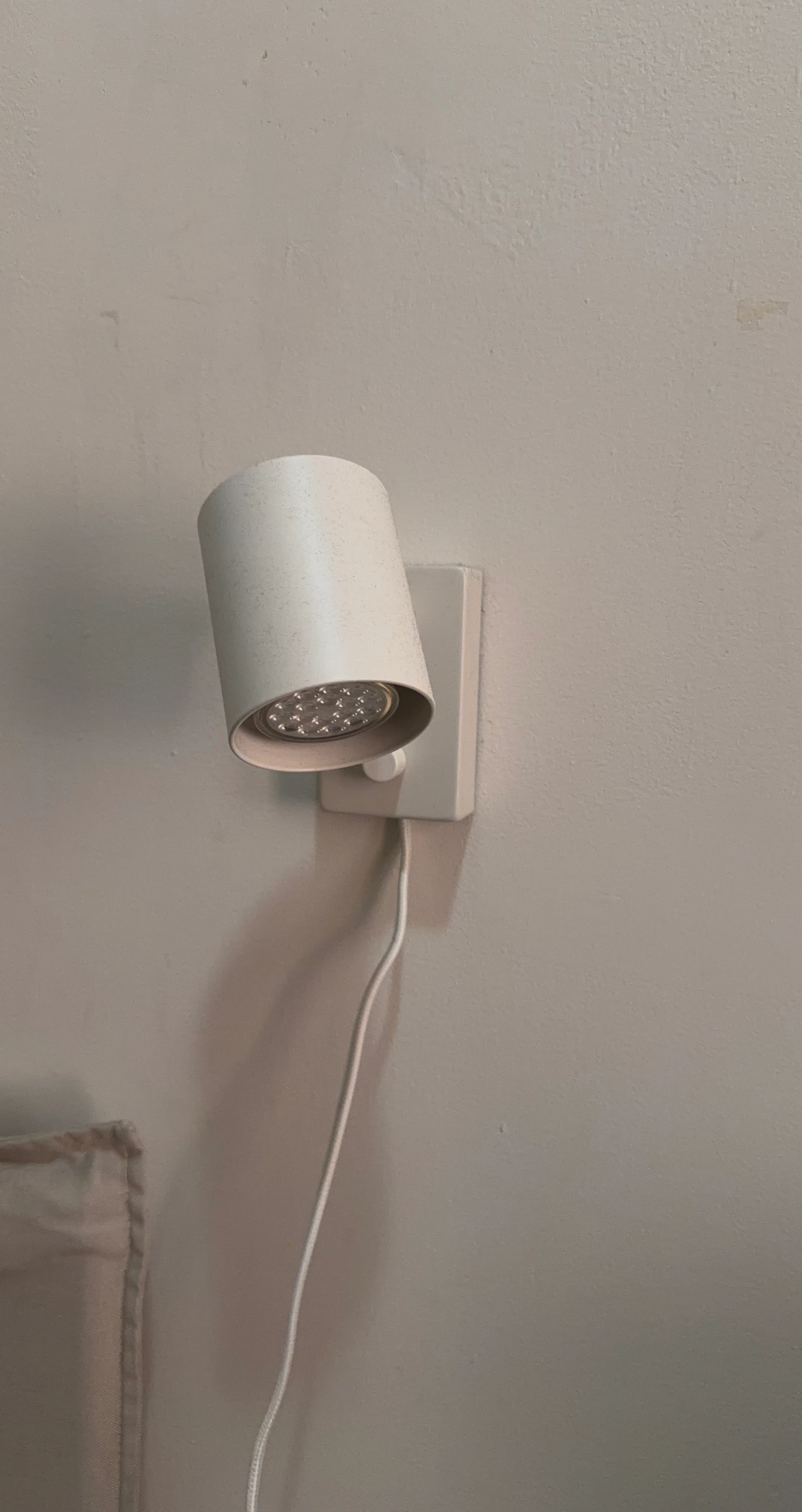 White Plug-in Wall Sconce with LED Light