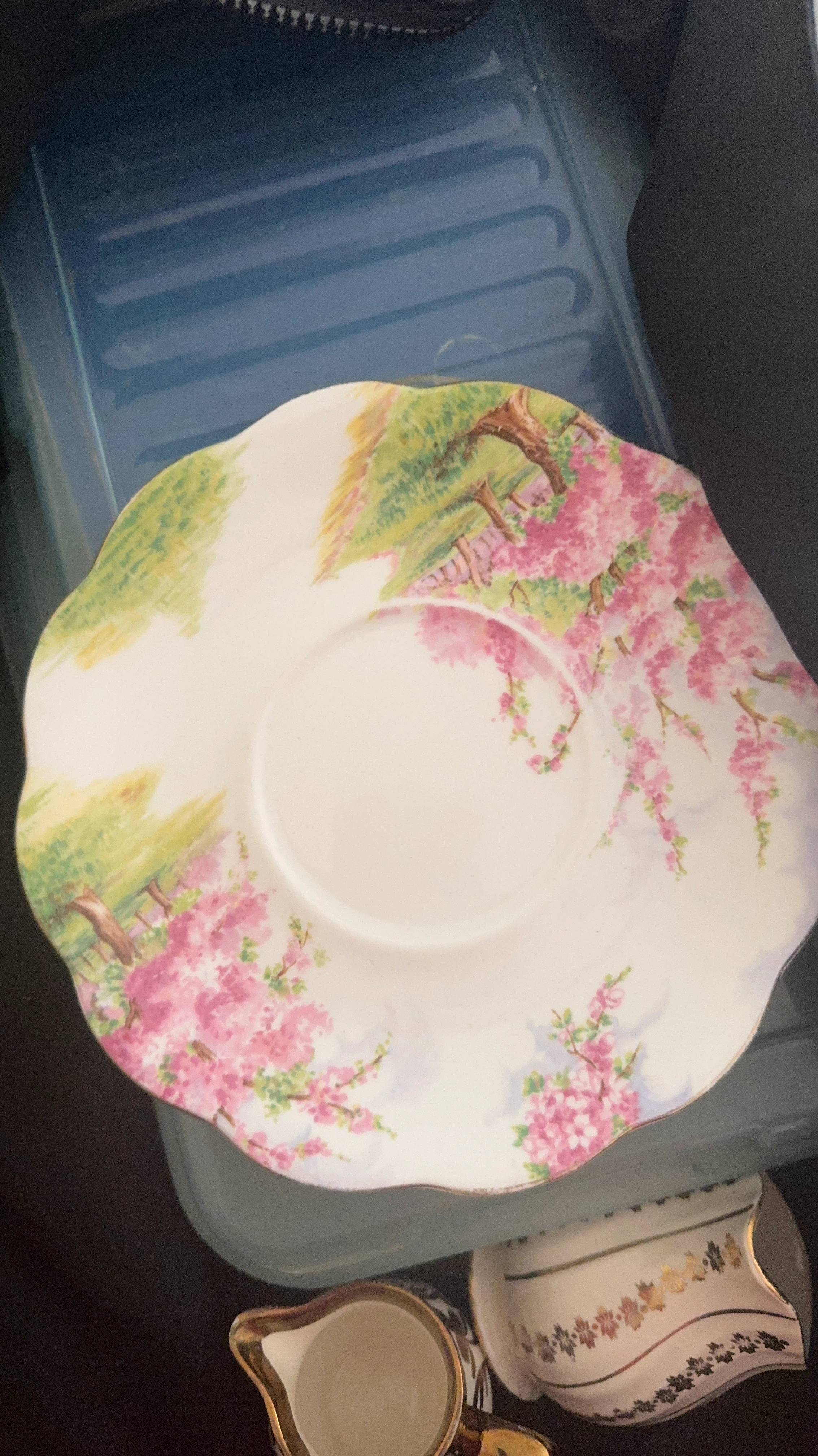 Vintage Cherry Blossom Saucer