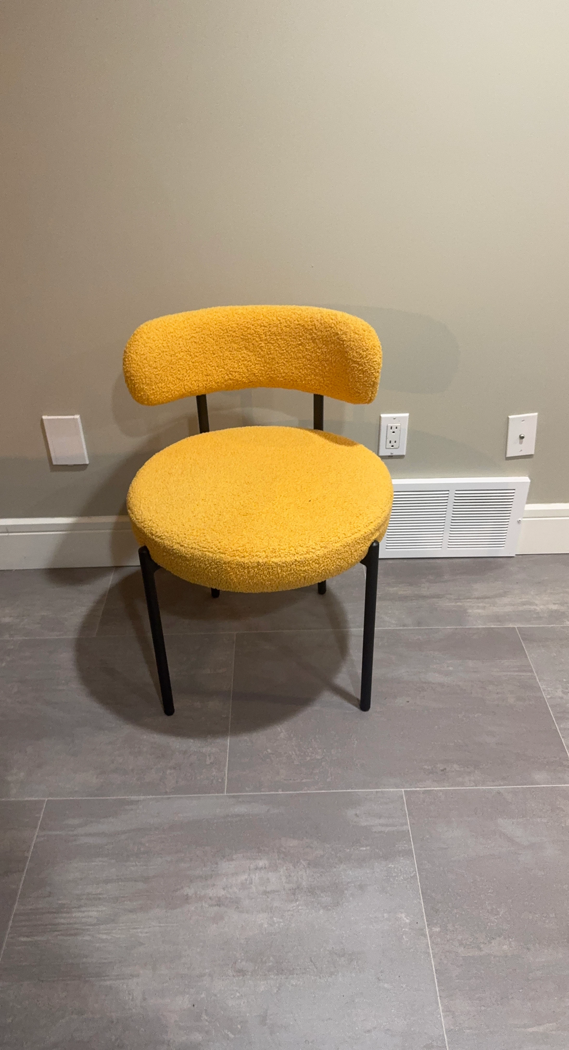 Yellow Boucle Accent Chair