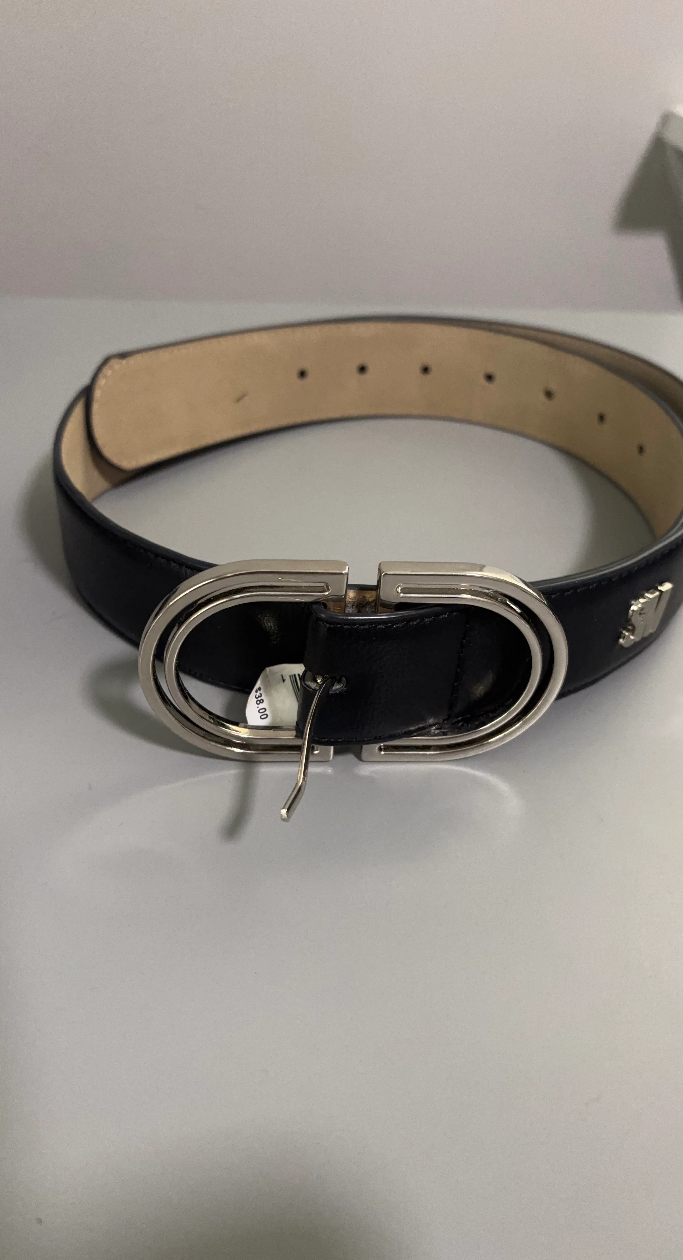New Steve Madden Black Belt with Silver Buckle