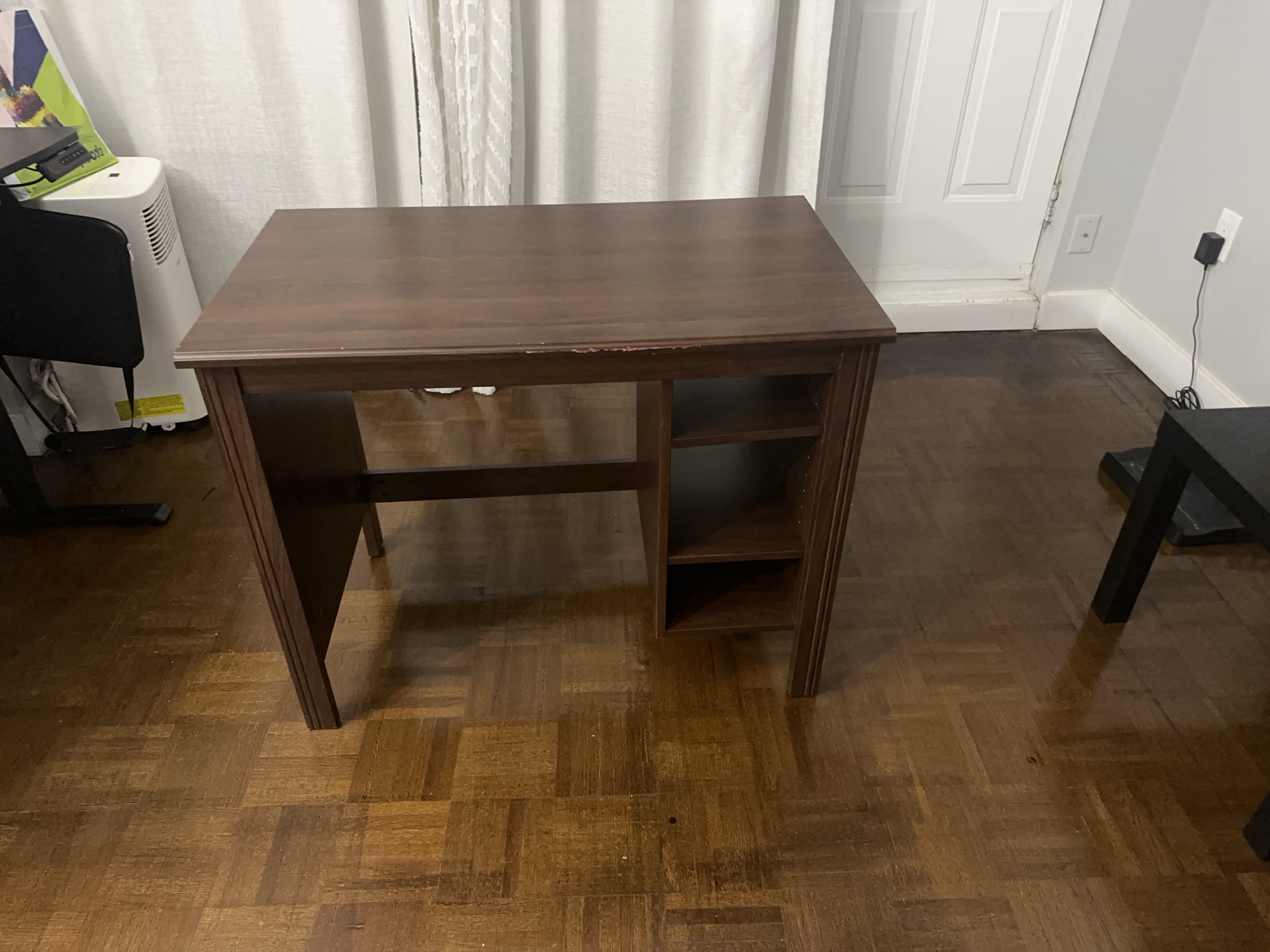 Dark Wood Desk with Shelves