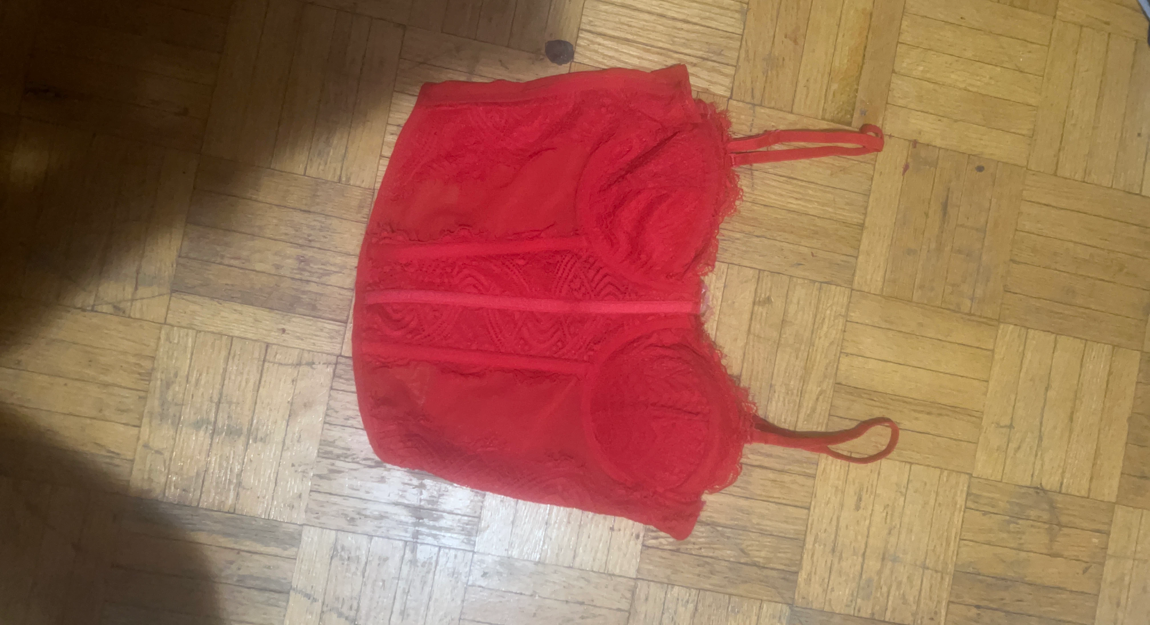 Red Lace Corset Top