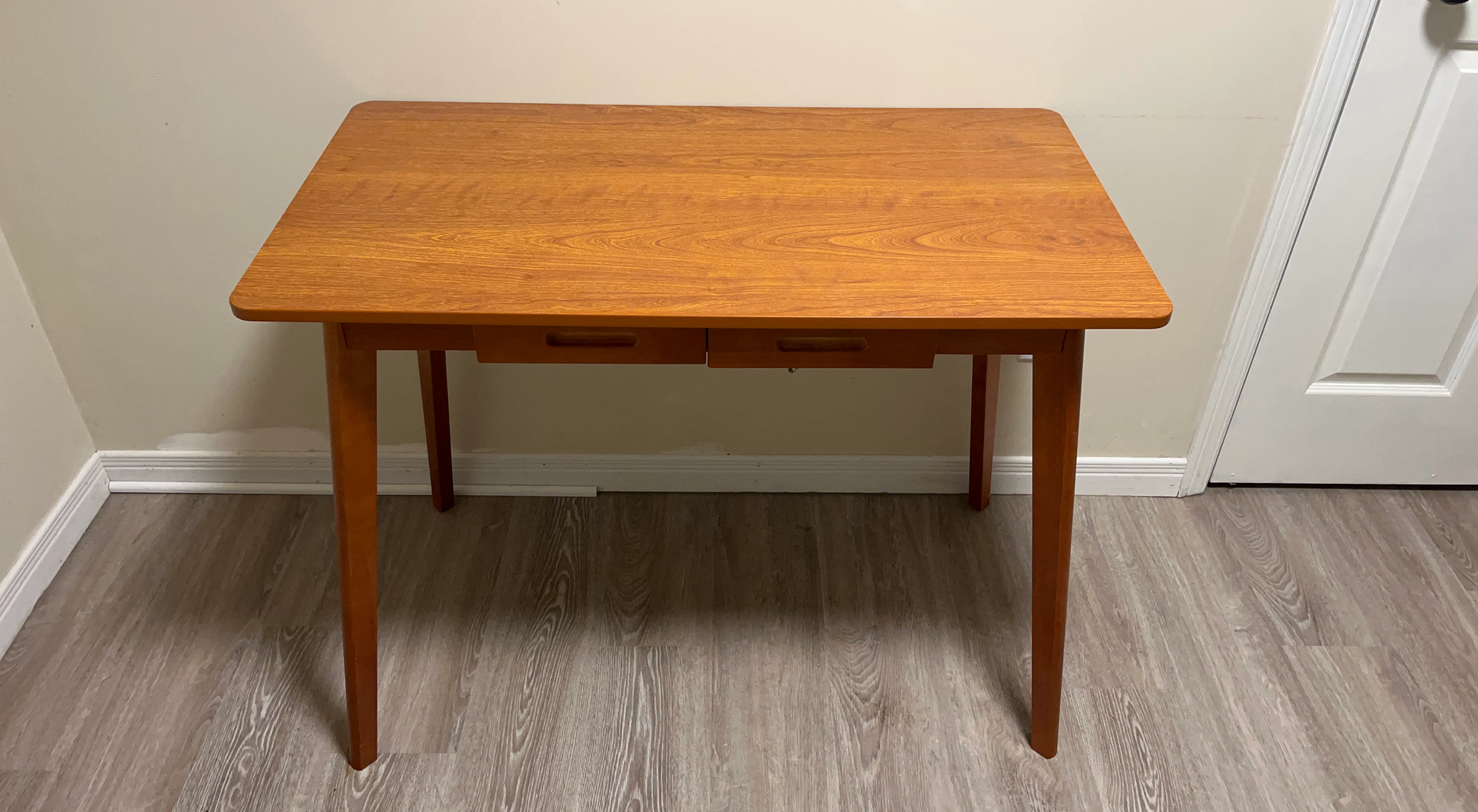 Wooden writing desk with two drawers