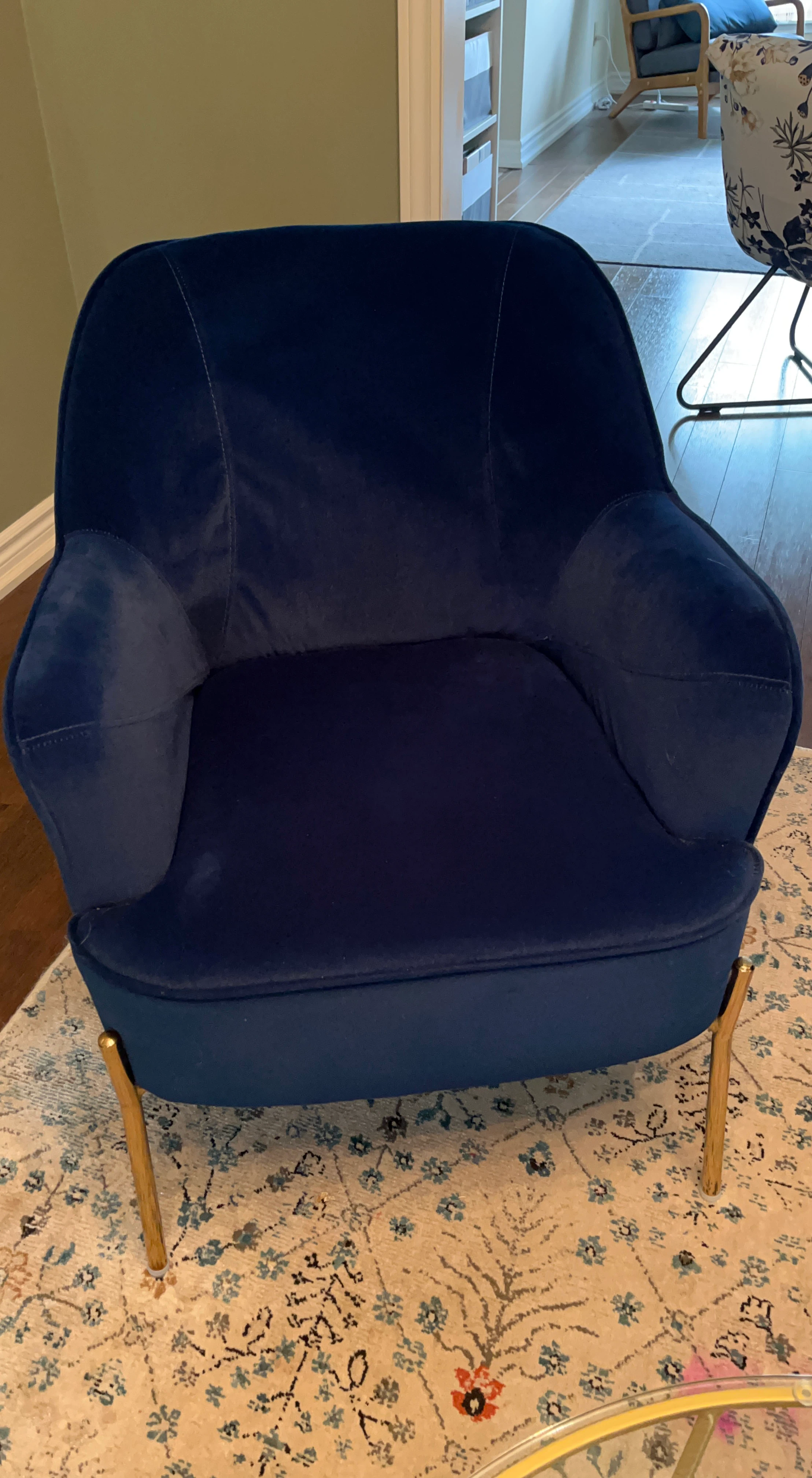Navy Velvet Accent Chair
