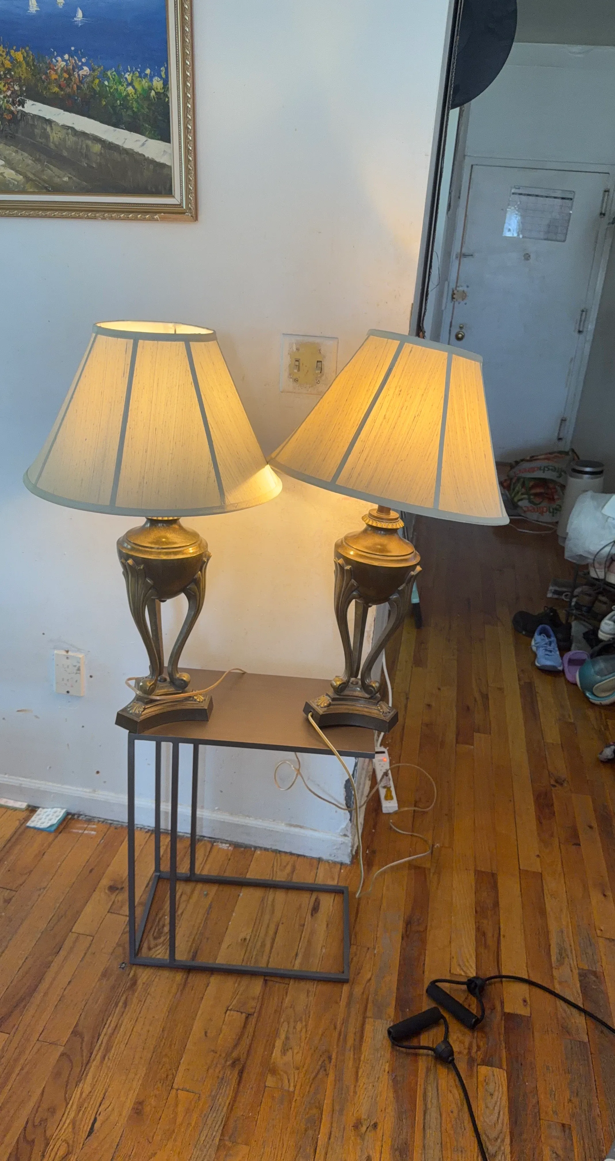 Vintage Brass Table Lamps (Set of 2)