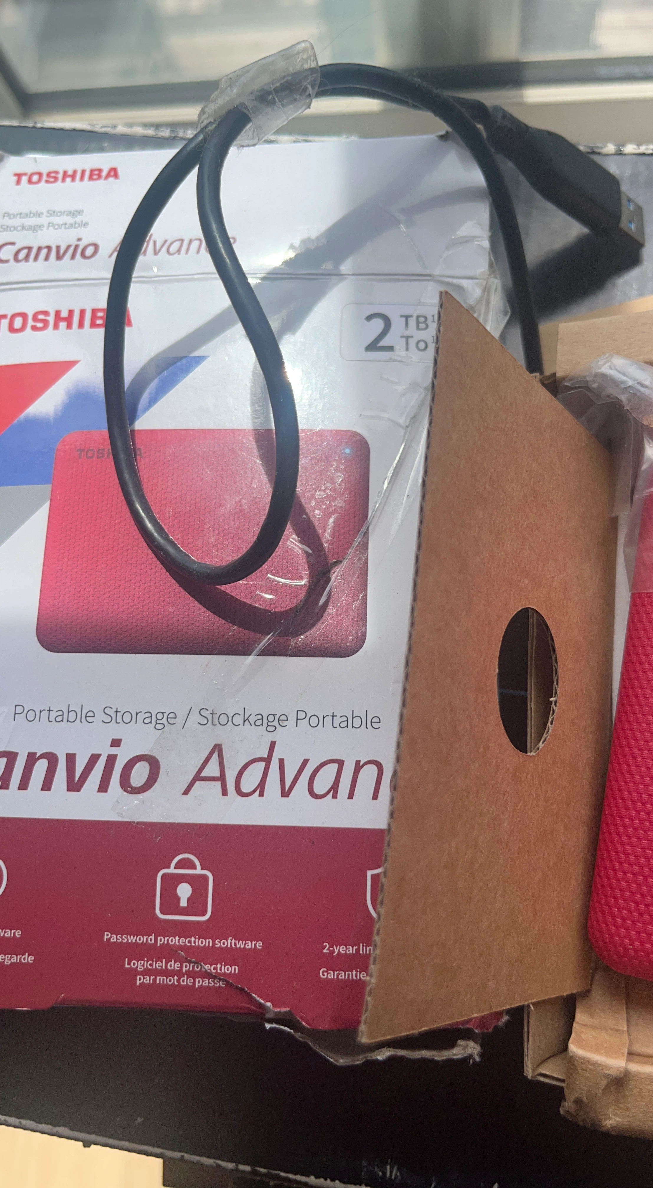 Toshiba Canvio Advance 2TB Portable External Hard Drive - Red