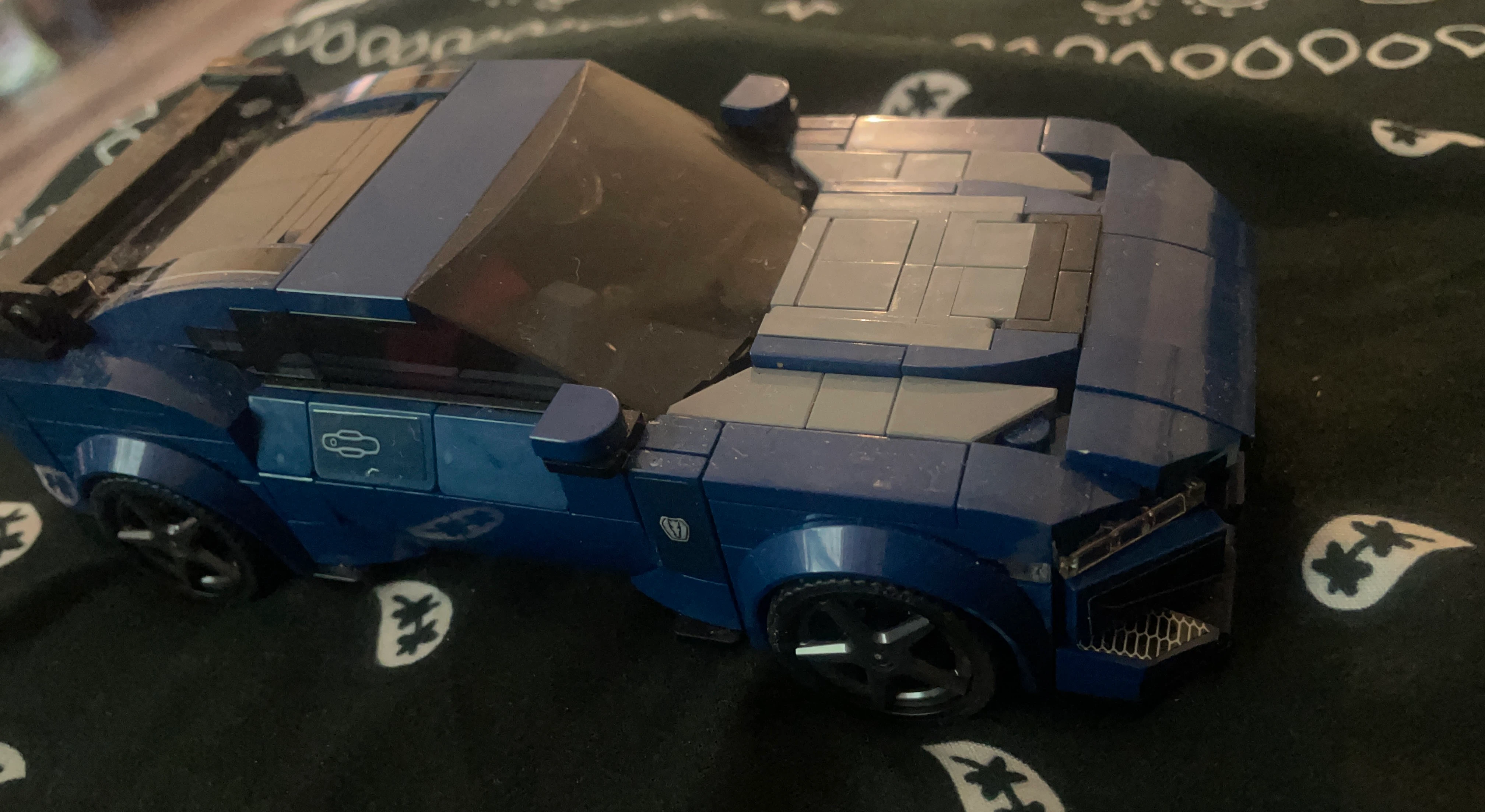 Blue Toy Car Building Blocks Set