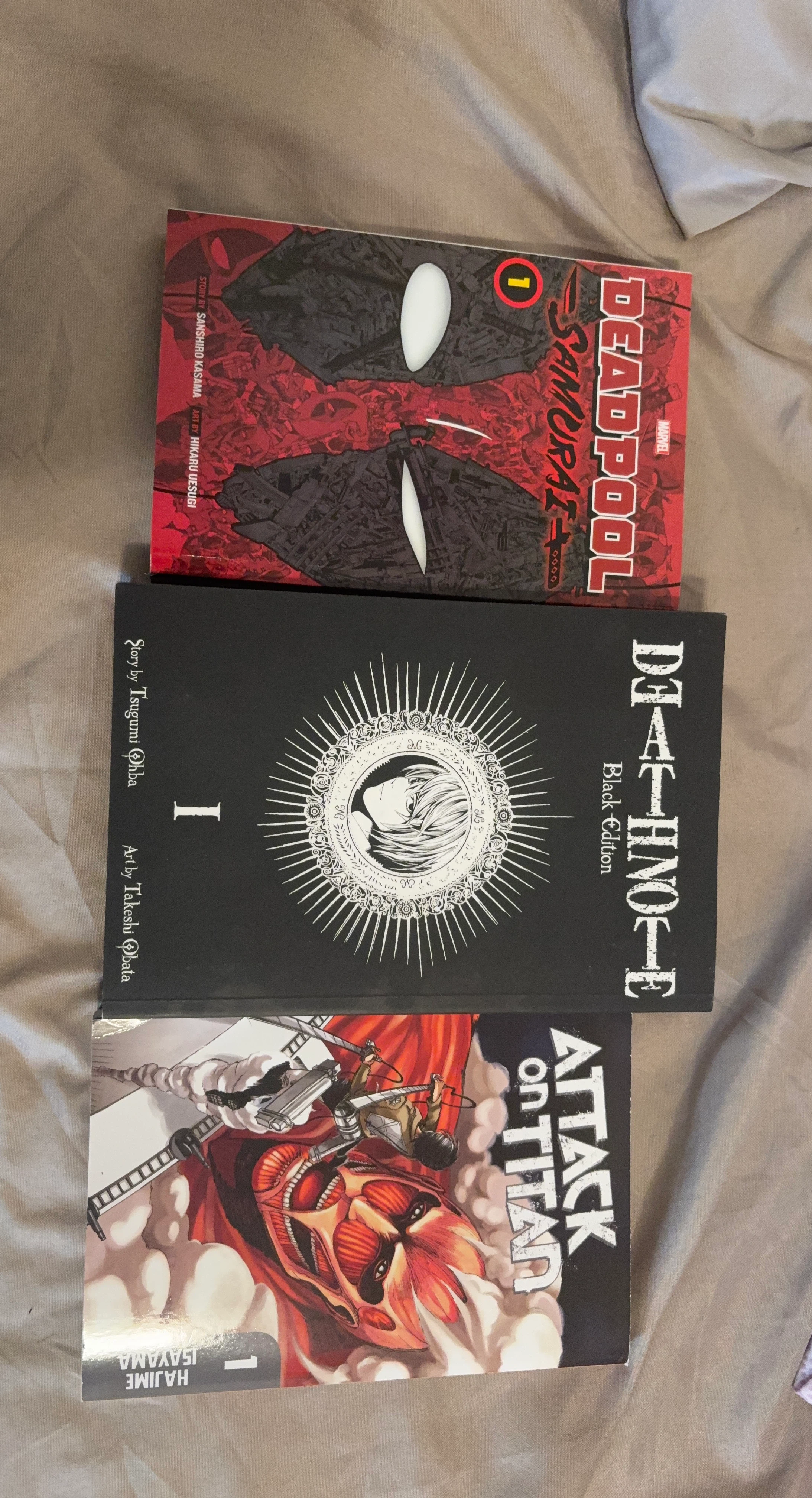 Deadpool Samurai, Death Note, and Attack on Titan Manga Books