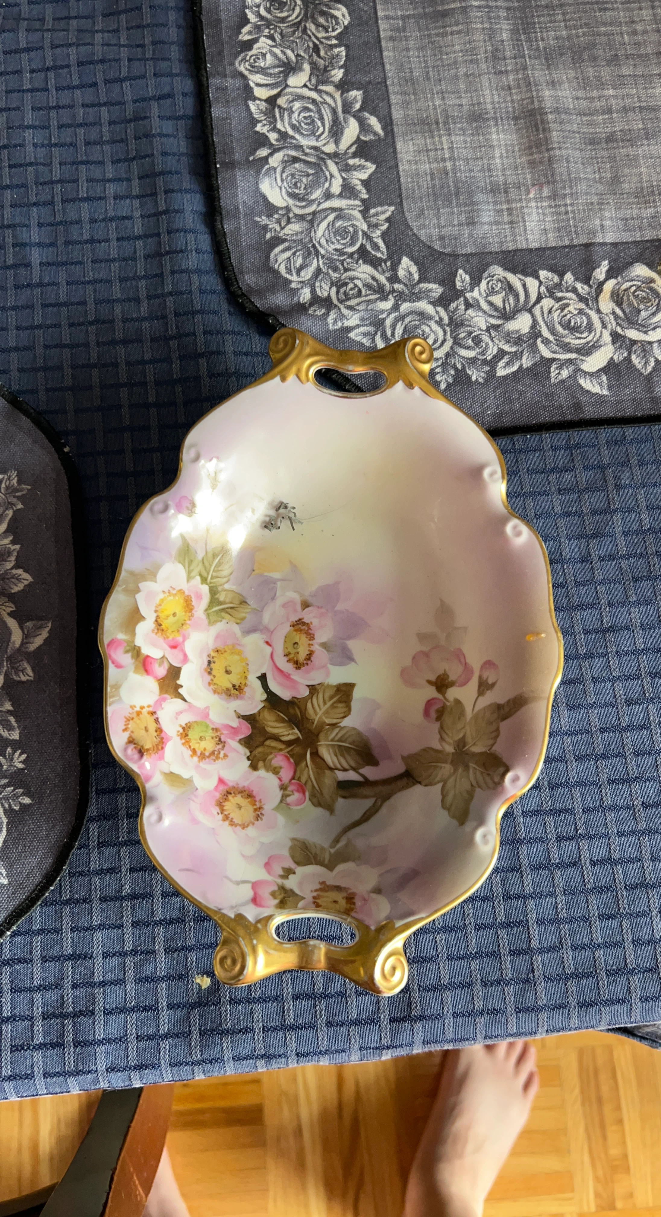 Hand-Painted Floral Trinket Dish
