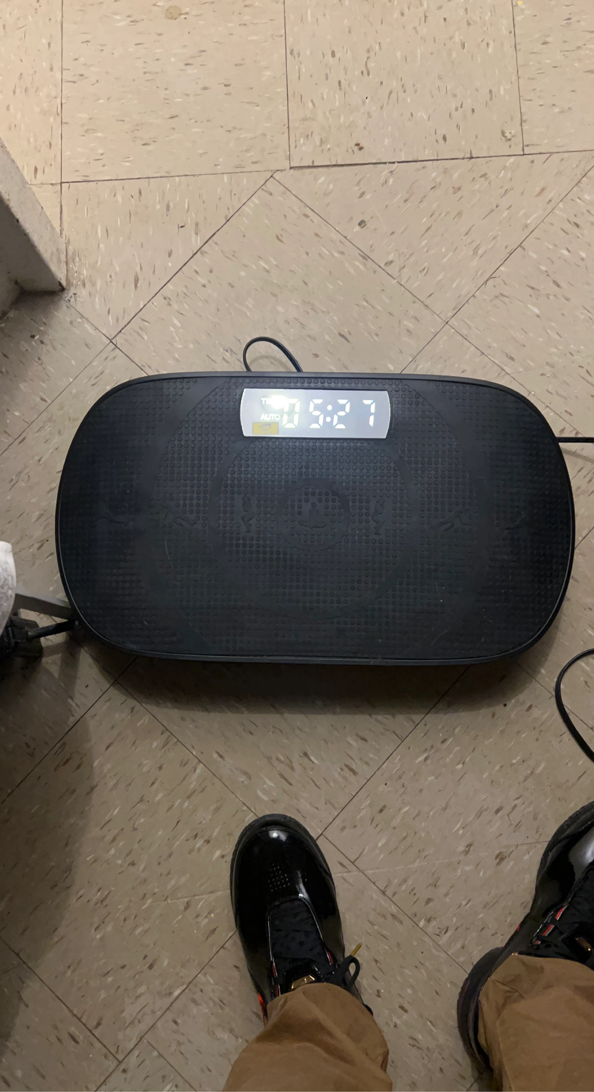 Black Vibration Fitness Machine with music player